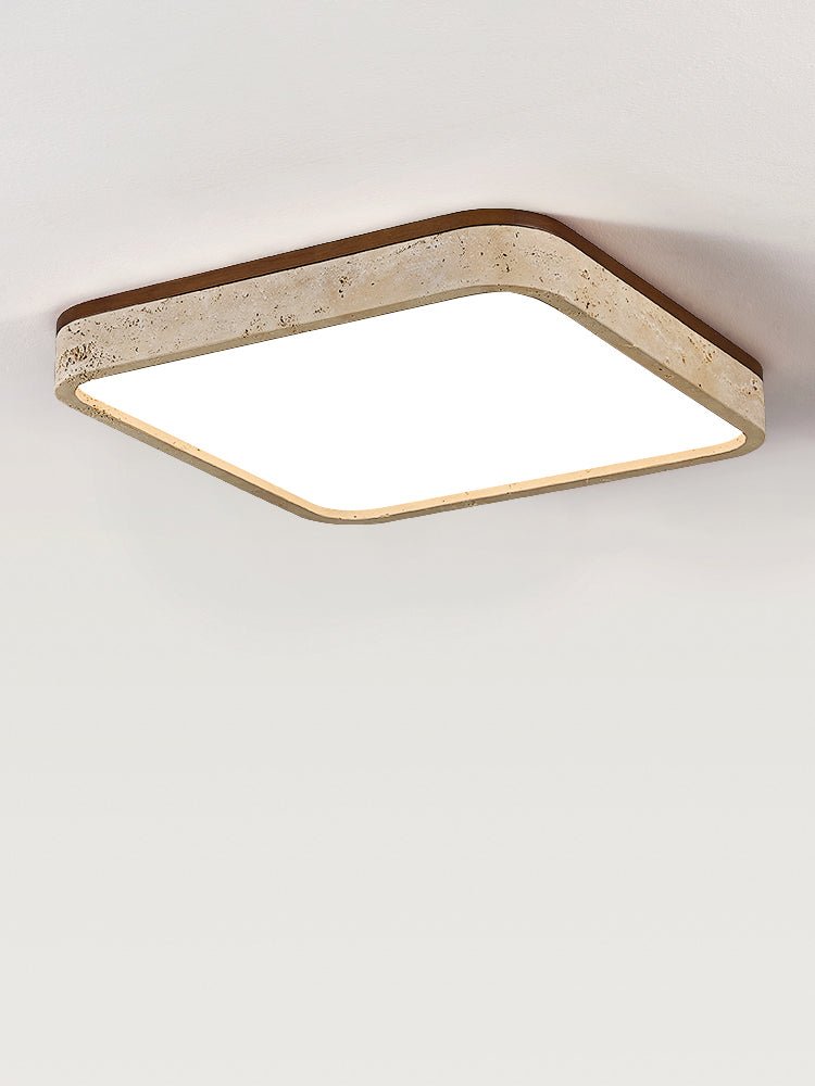 Calden Rounded Square Travertine Ceiling Lamp
