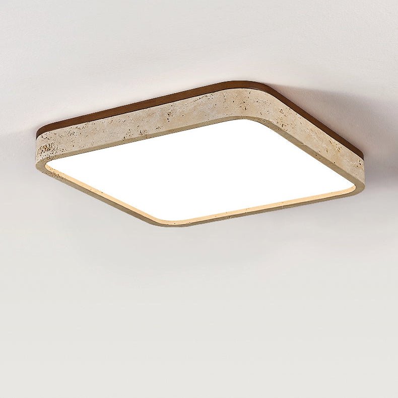 Calden Rounded Square Travertine Ceiling Lamp