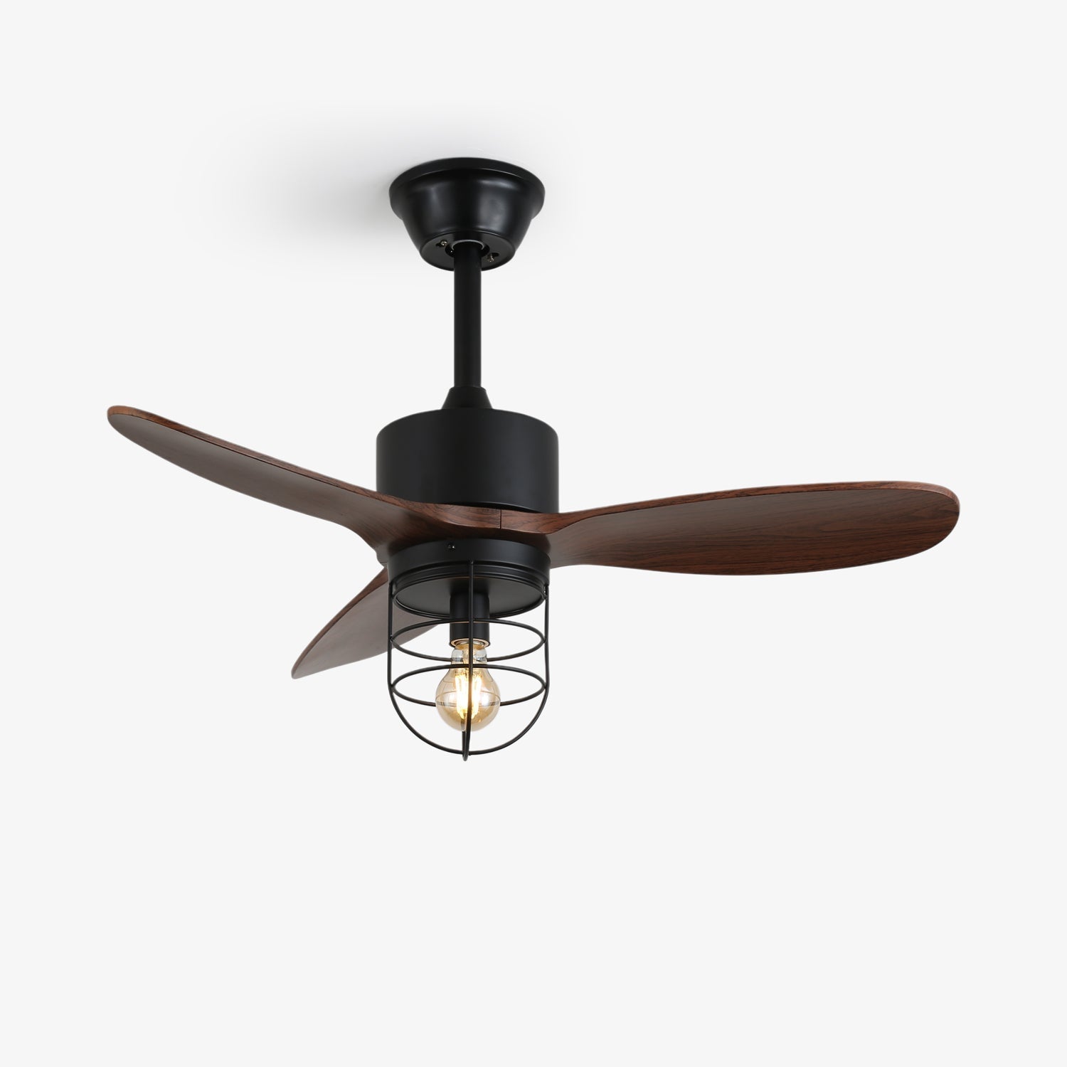 Brisora Industrial Wood Ceiling Fan Light