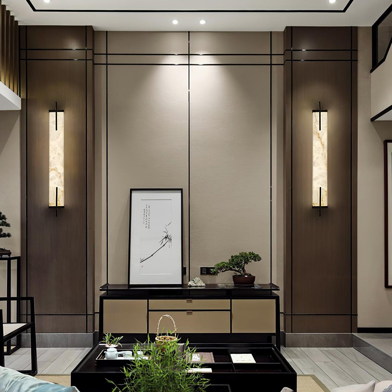Komino Rectangular Alabaster Wall Light