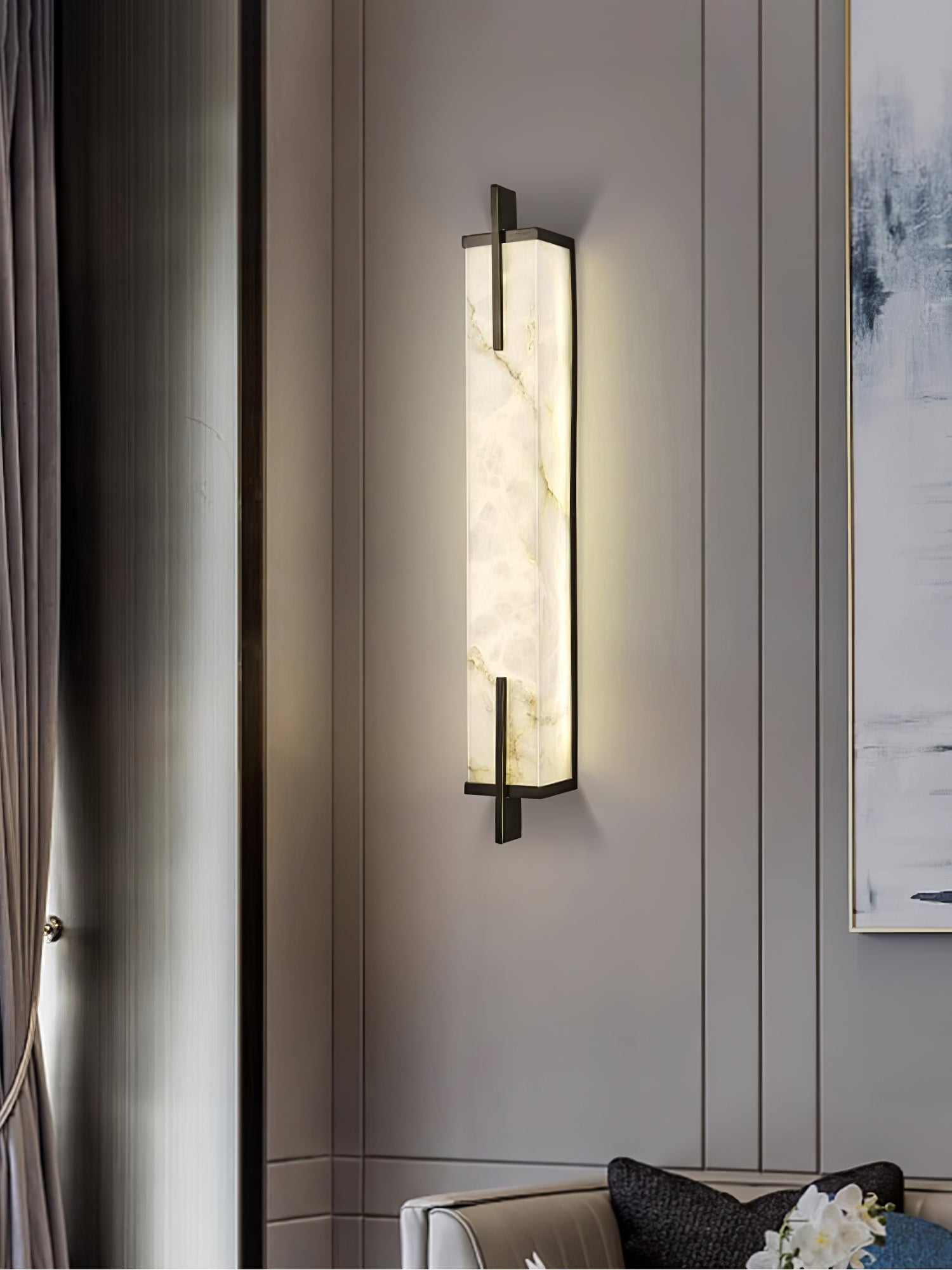Komino Rectangular Alabaster Wall Light