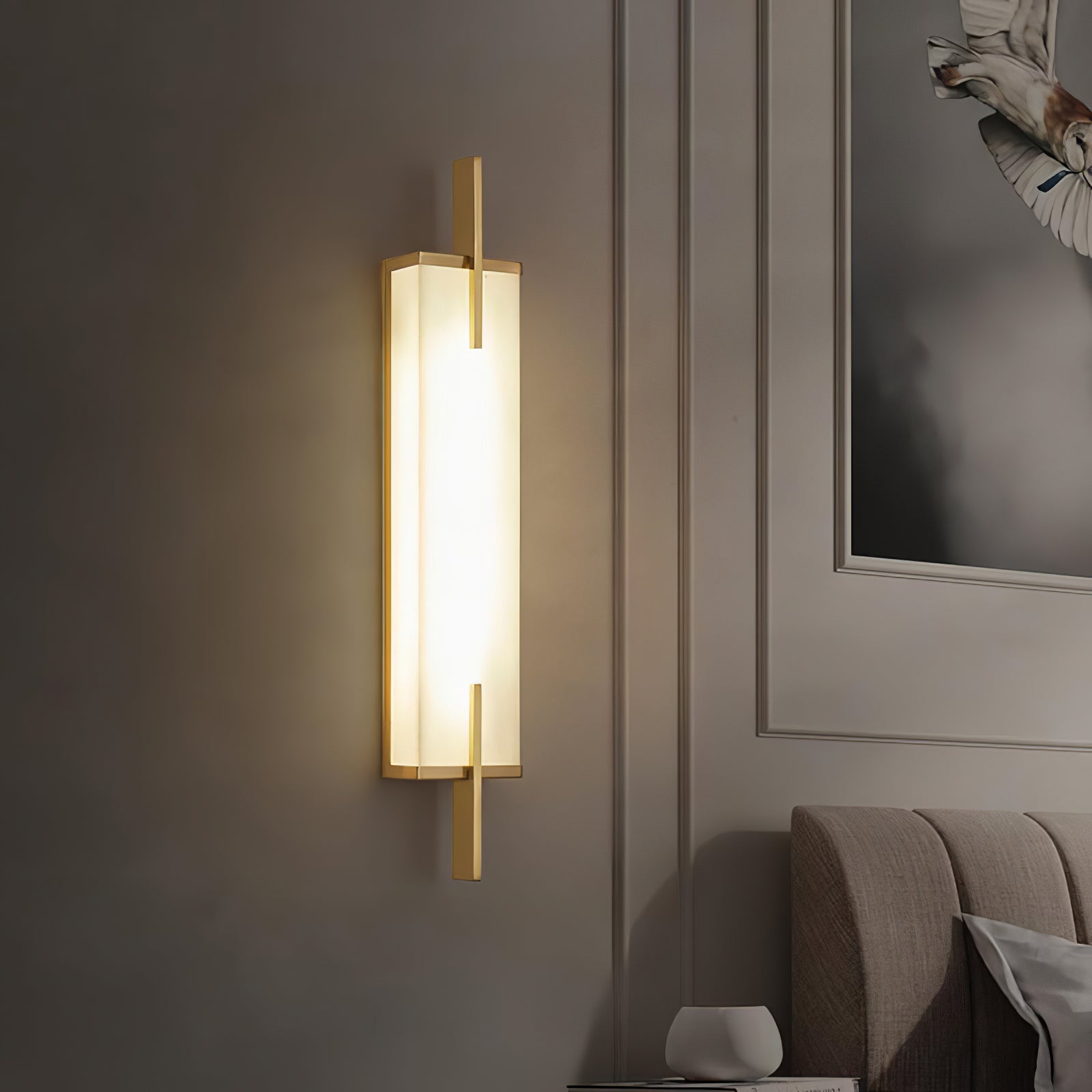 Komino Rectangular Alabaster Wall Light