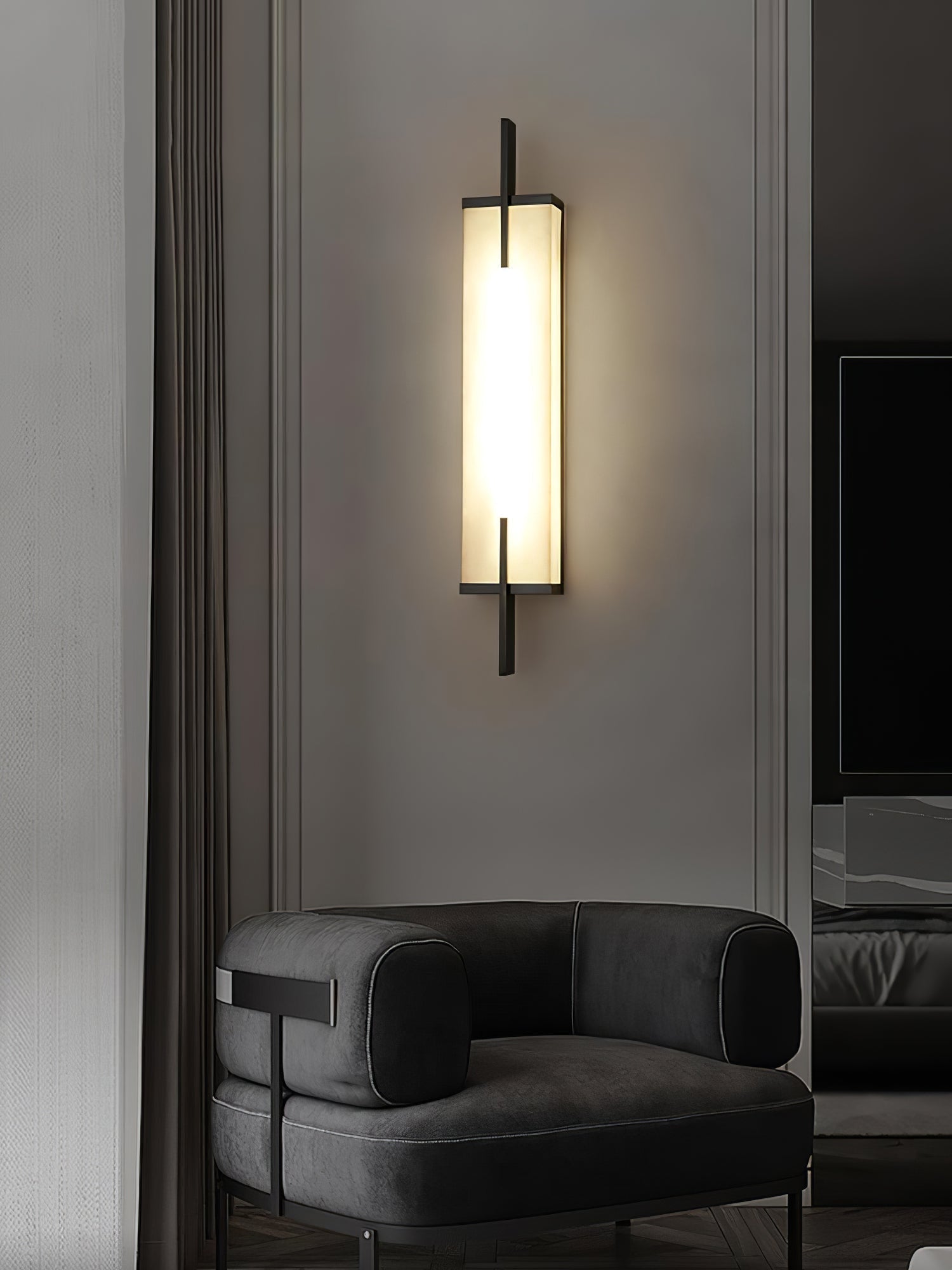 Komino Rectangular Alabaster Wall Light