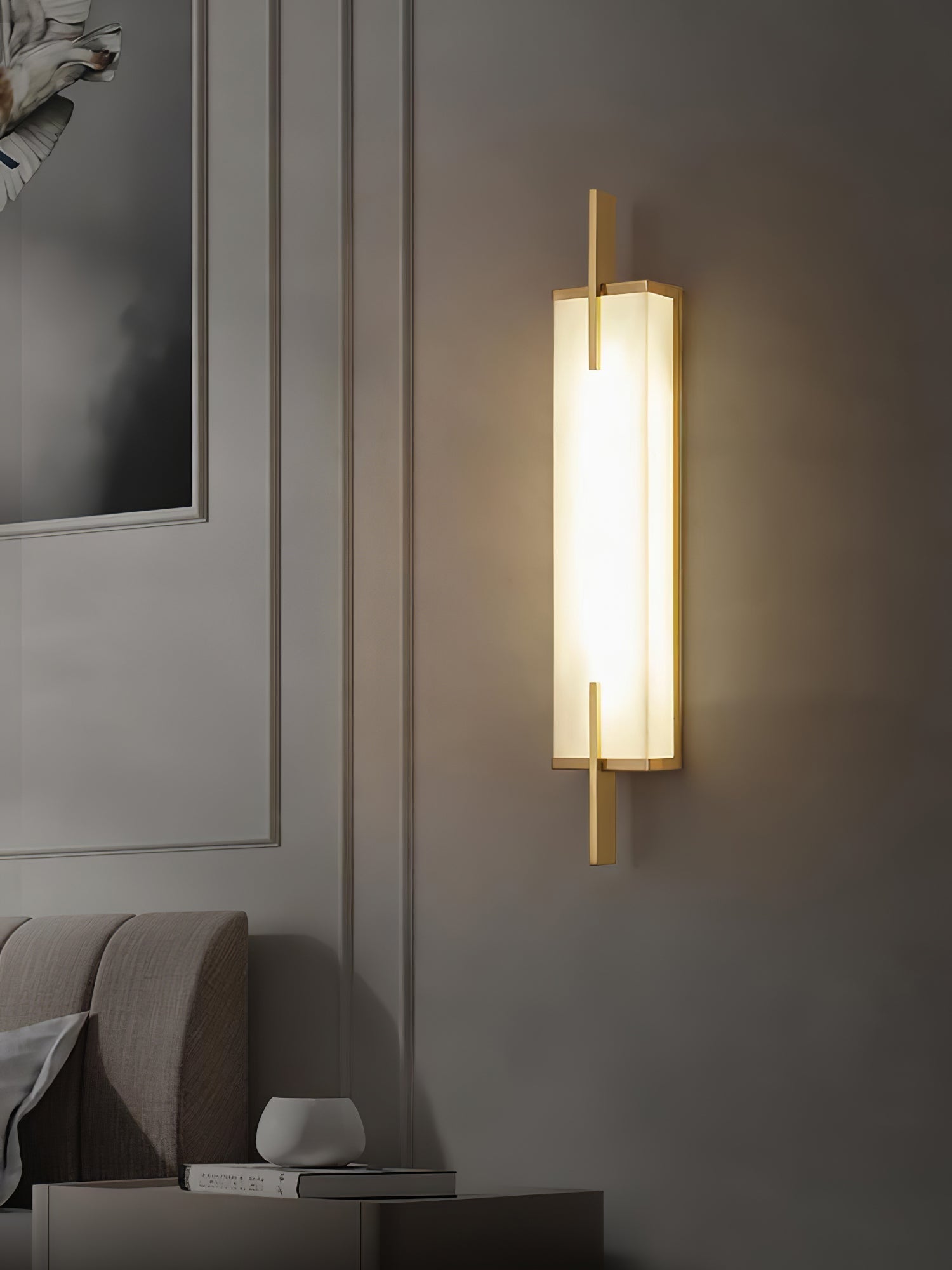 Komino Rectangular Alabaster Wall Light