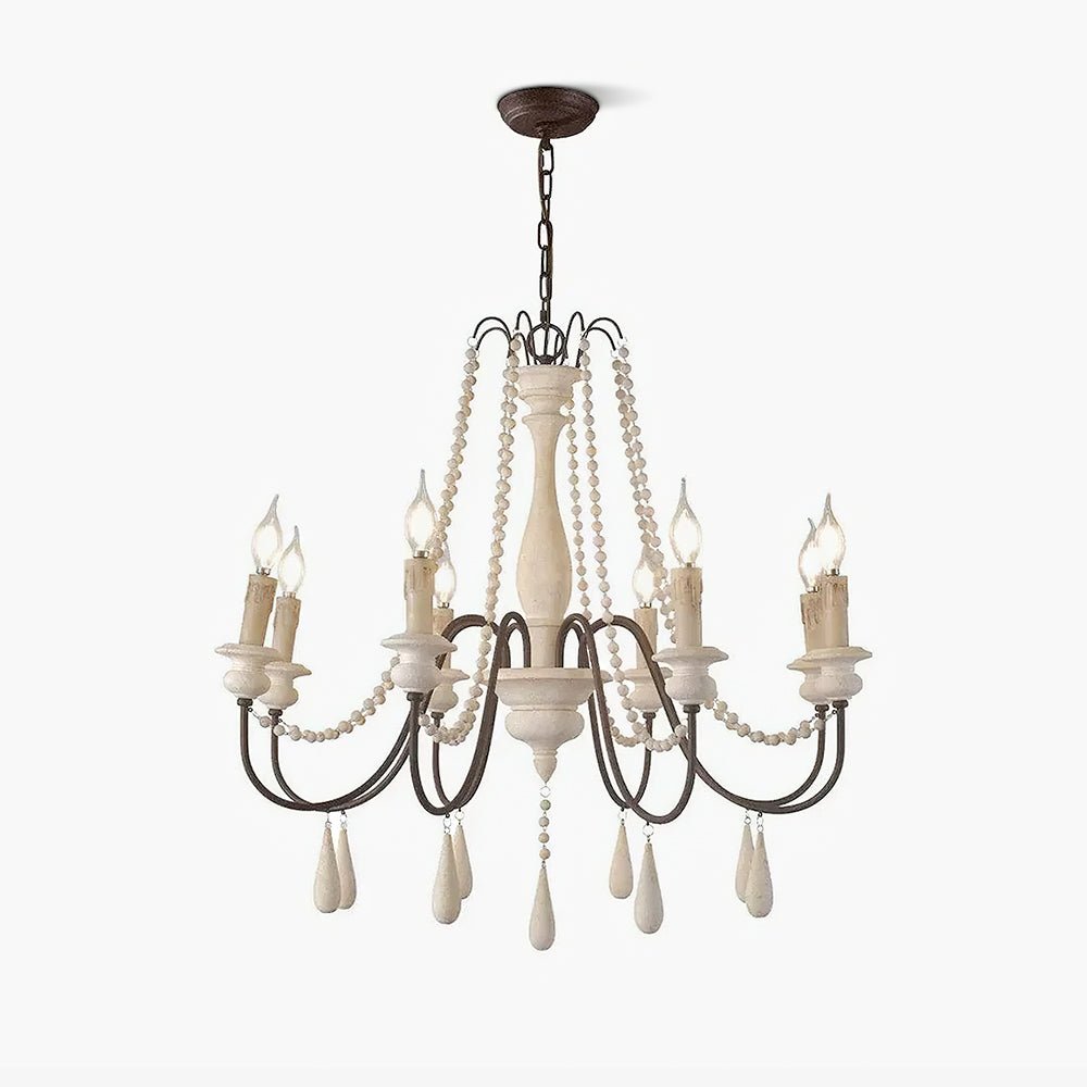 Liorerian Chandelier Candle Scroll Arm Rustic