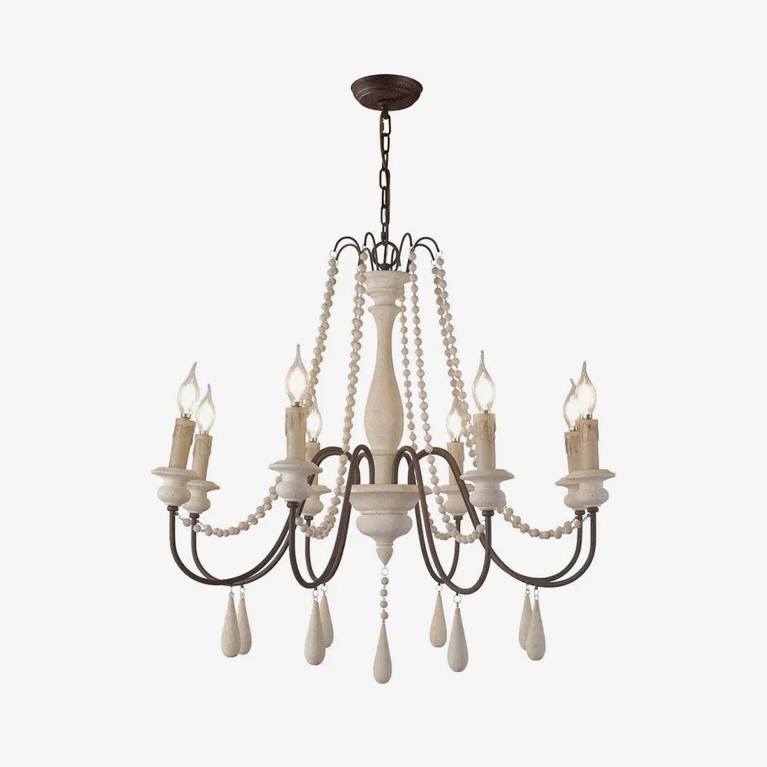 Liorerian Chandelier Candle Scroll Arm Rustic