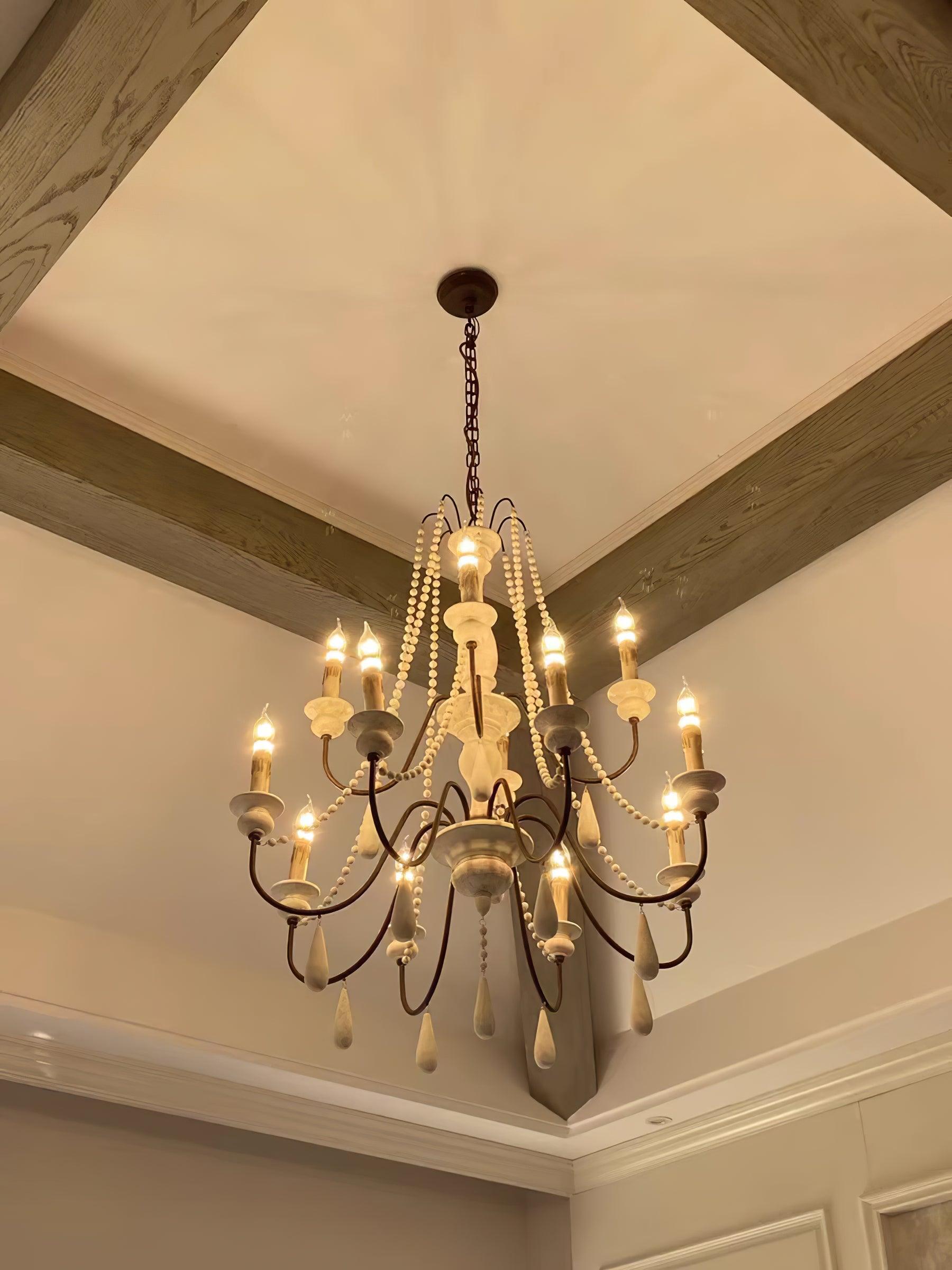 Liorerian Chandelier Candle Scroll Arm Rustic