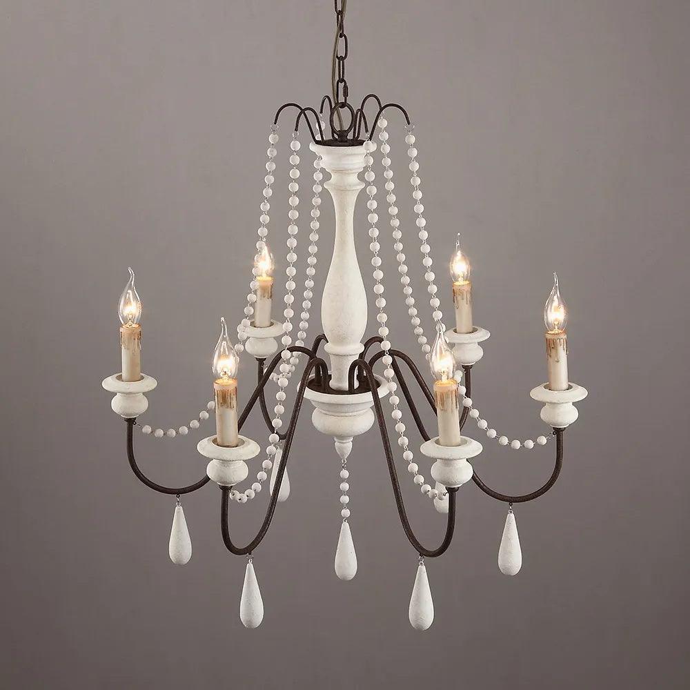 Liorerian Chandelier Candle Scroll Arm Rustic