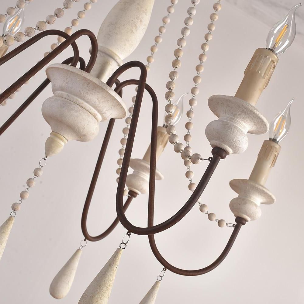 Liorerian Chandelier Candle Scroll Arm Rustic
