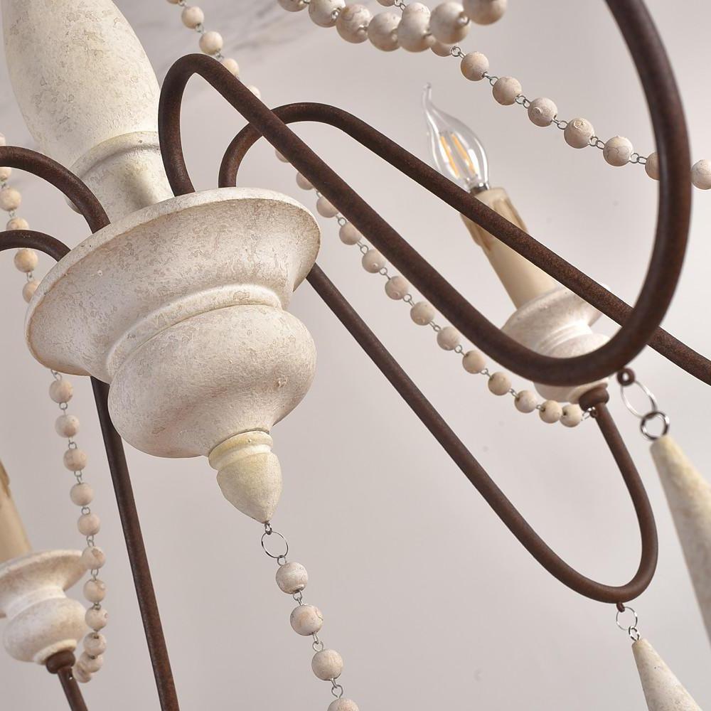 Liorerian Chandelier Candle Scroll Arm Rustic