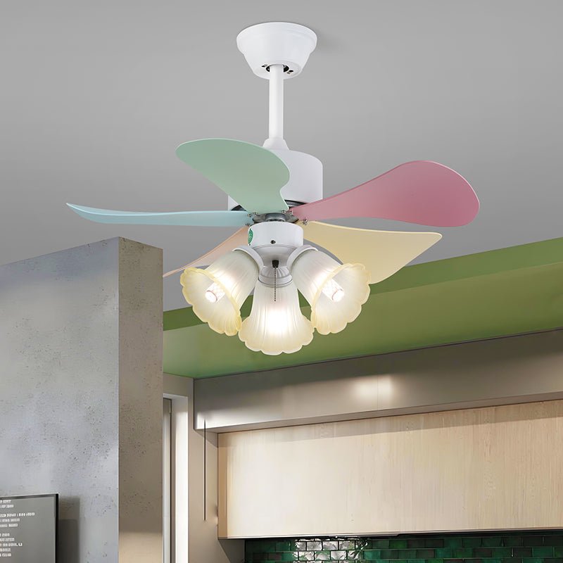 Celoia Colorful Glass Ceiling Fan Light