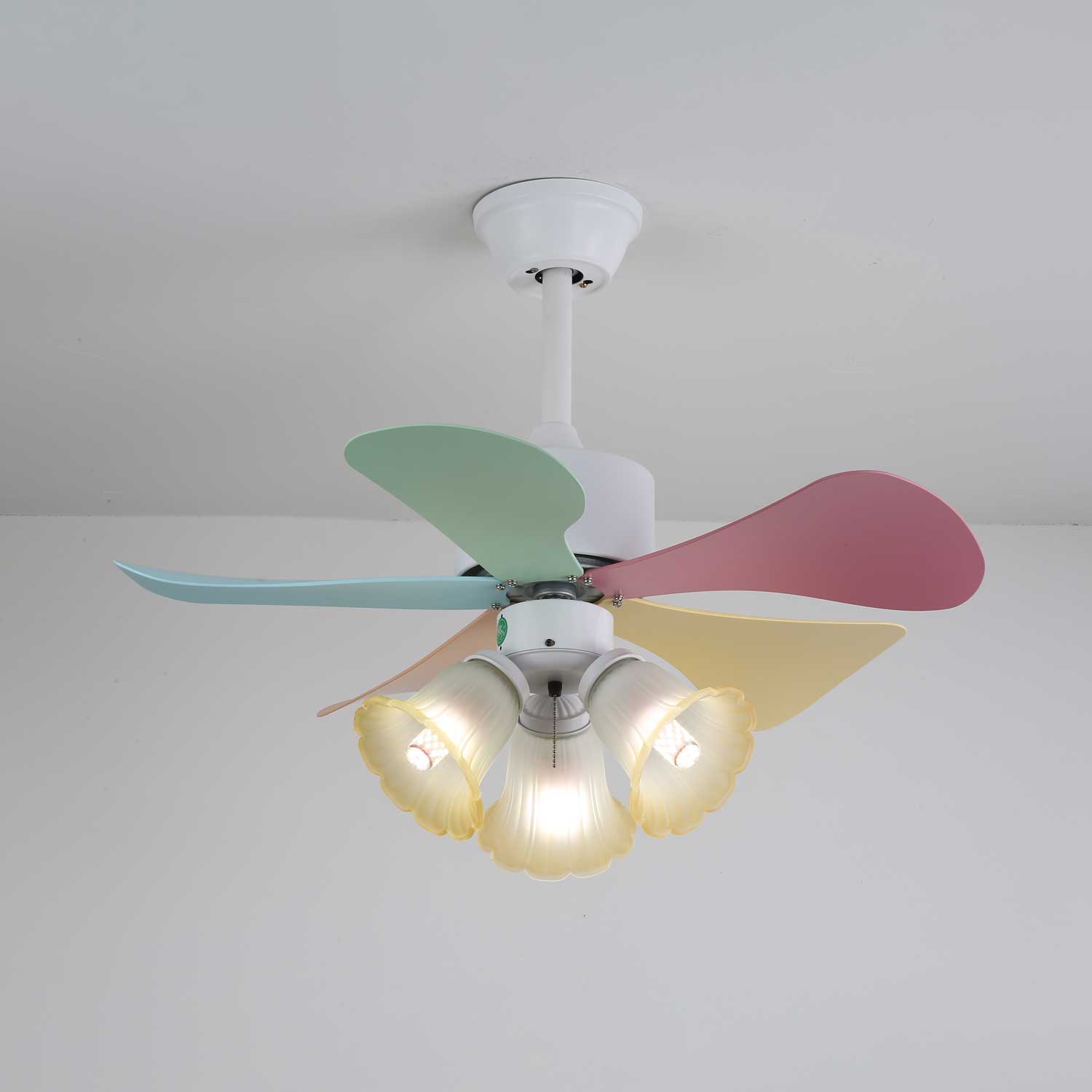 Celoia Colorful Glass Ceiling Fan Light