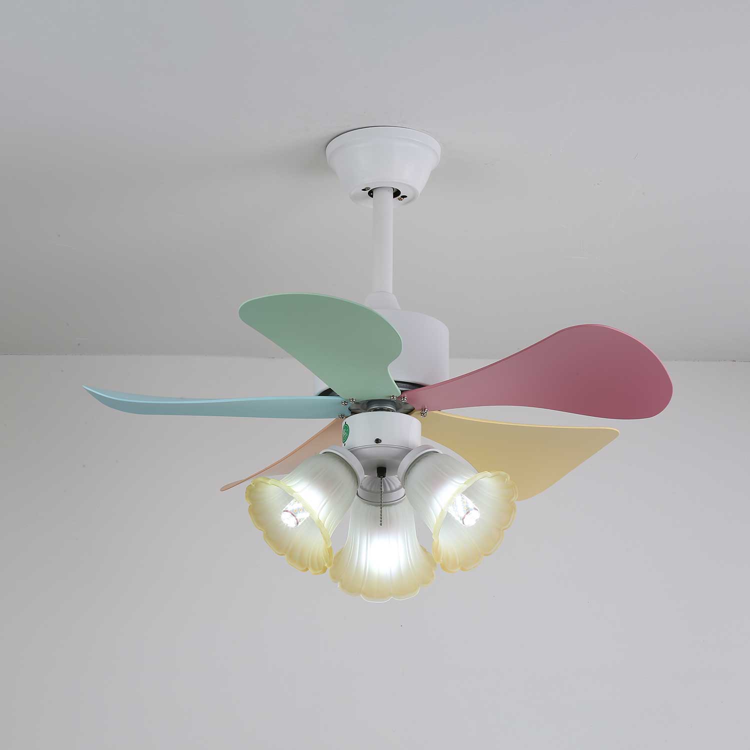 Celoia Colorful Glass Ceiling Fan Light