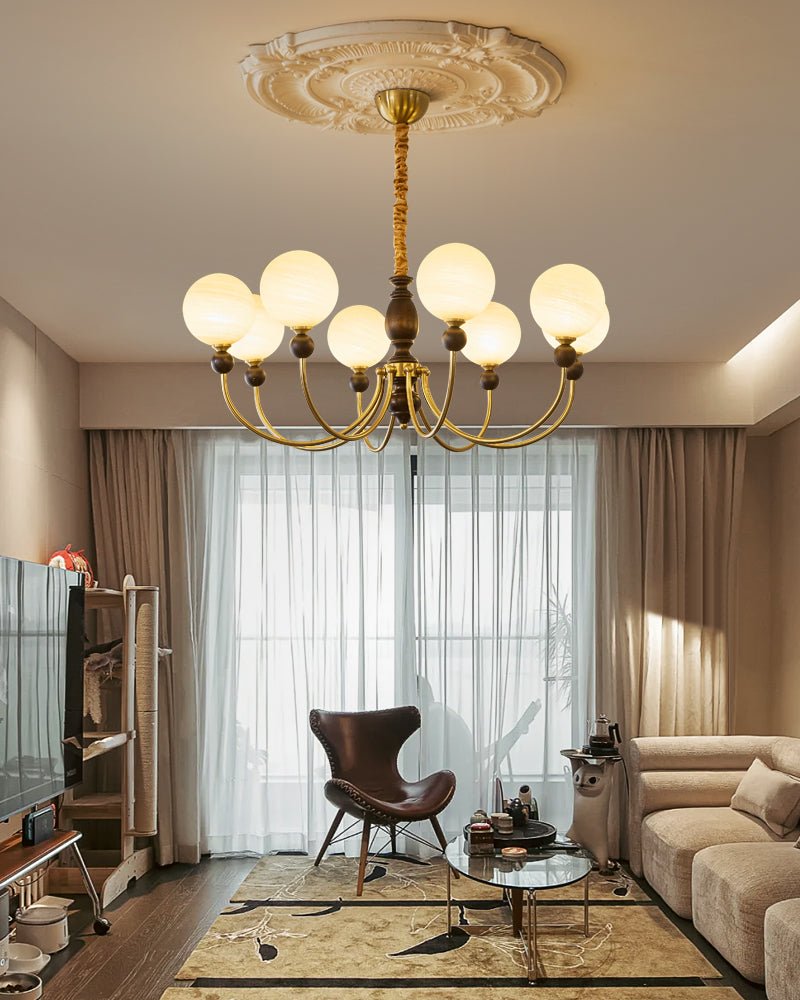Syvineth Premium Nordic Orbital Wood Chandelier