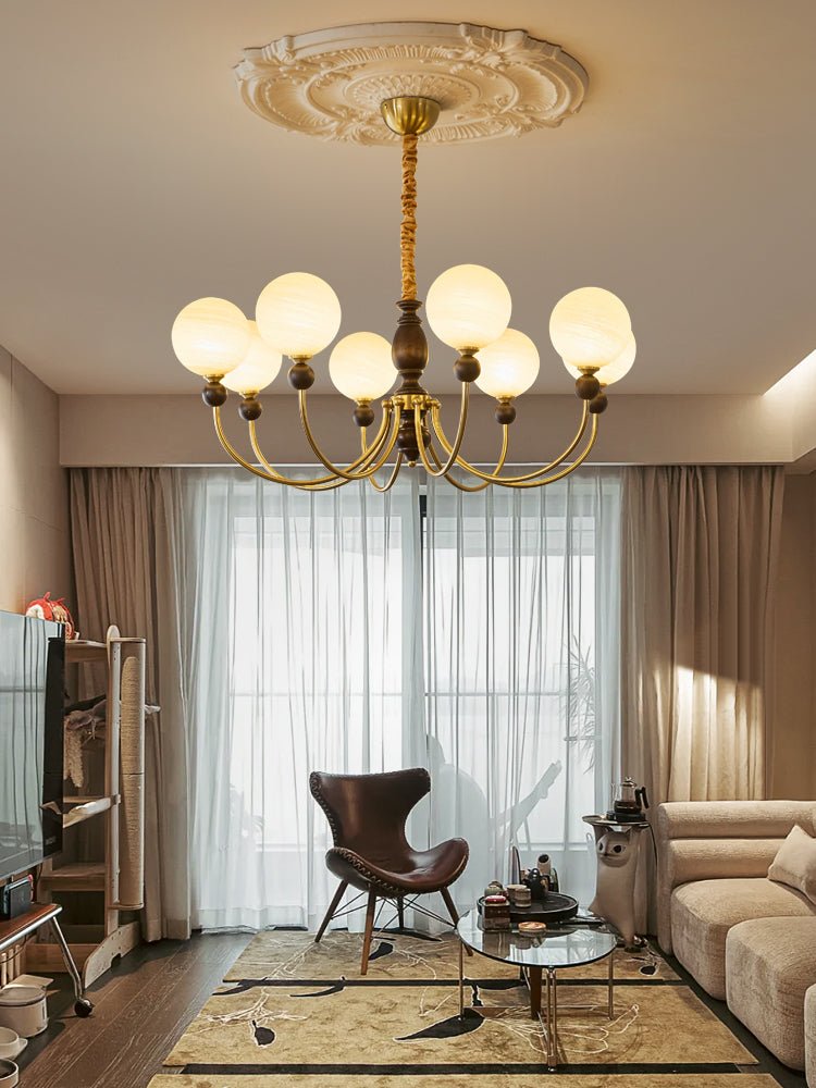 Syvineth Premium Nordic Orbital Wood Chandelier