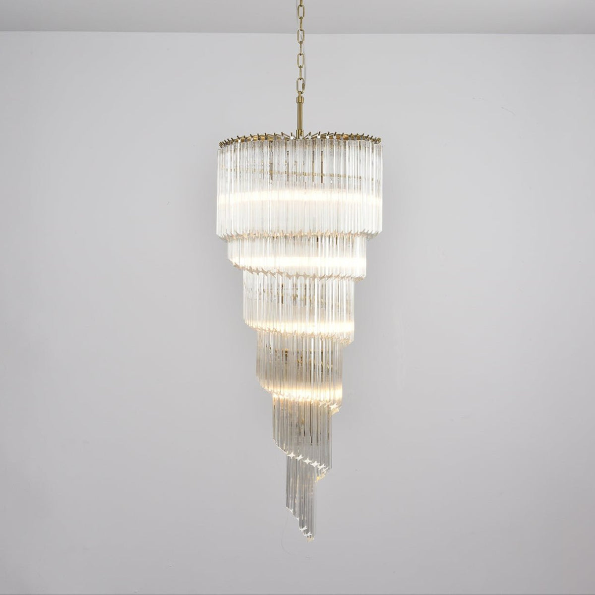 Paisley Spiral Clear Glass Chandelier