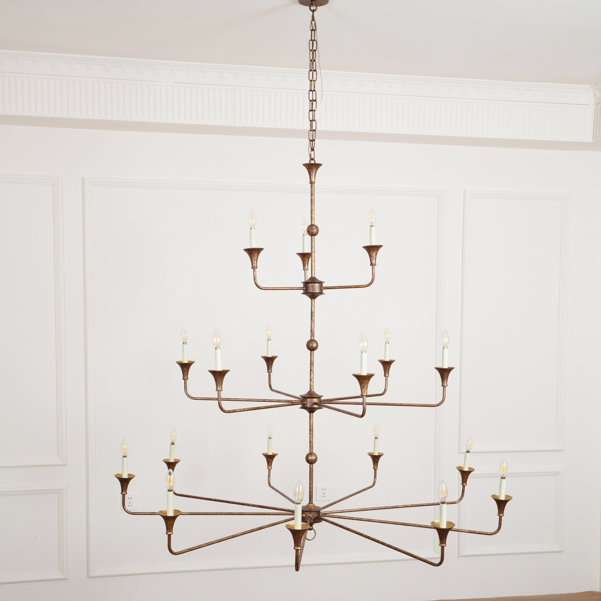 Wisp Grande Vintage Industrial Bronze Chandelier