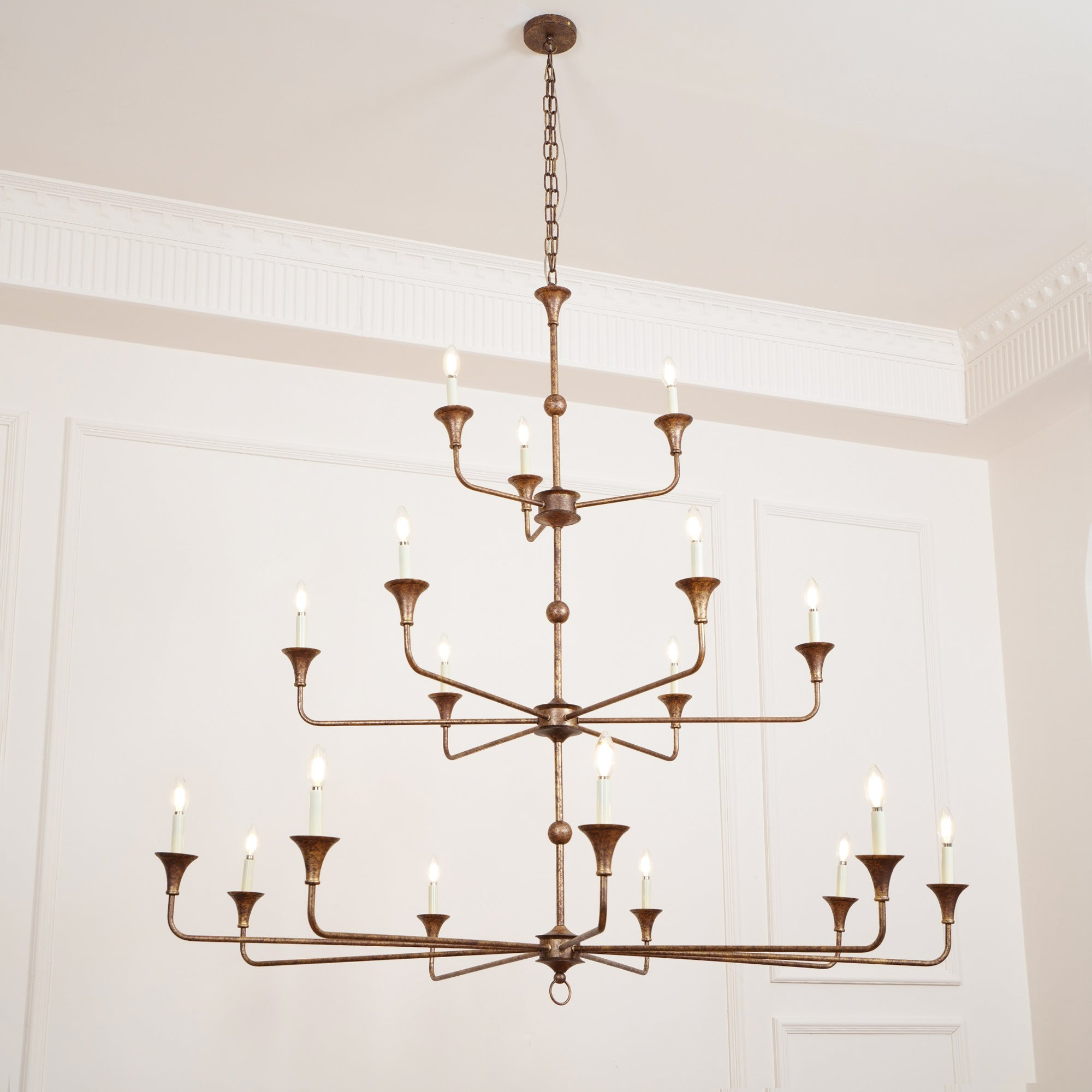 Wisp Grande Vintage Industrial Bronze Chandelier