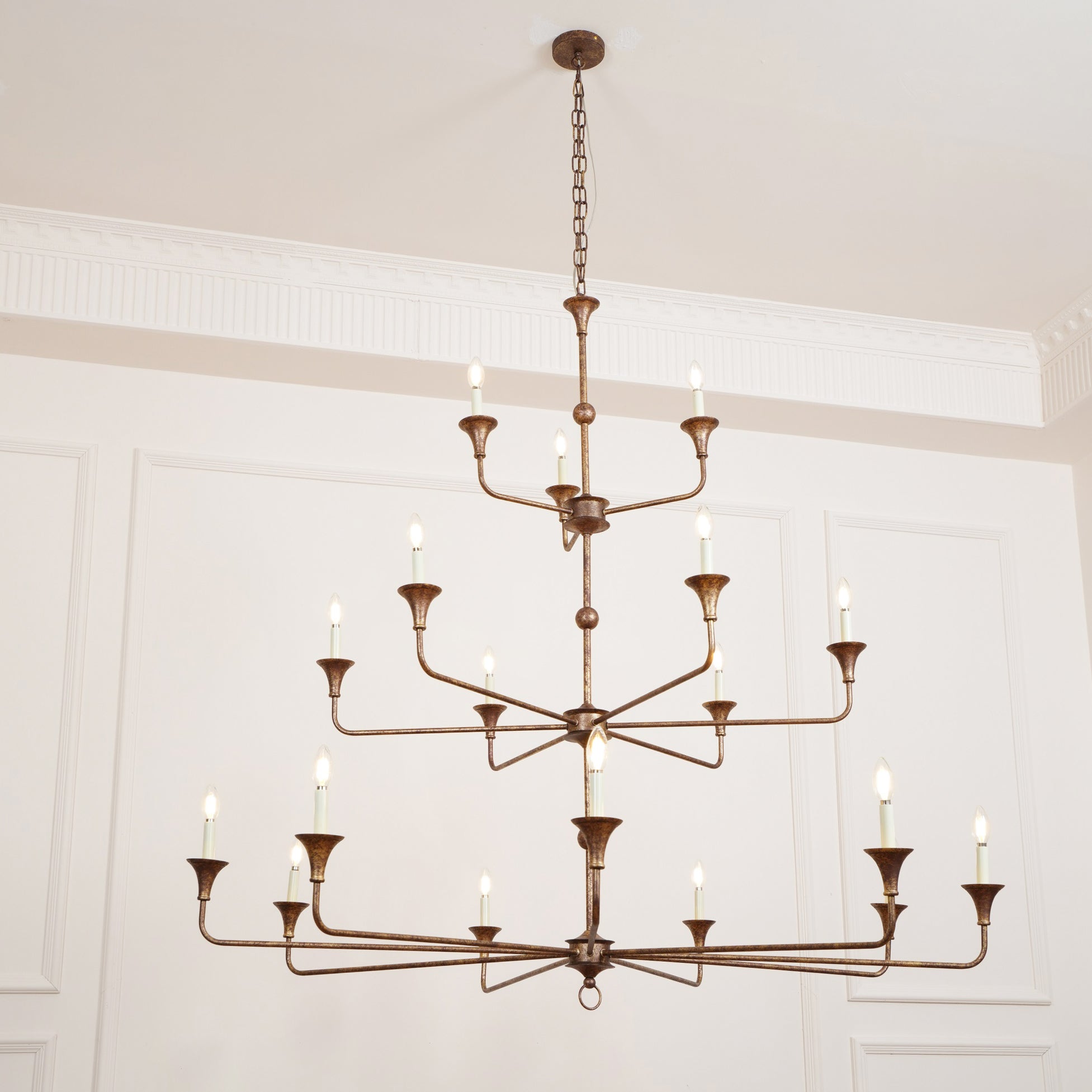 Wisp Grande Vintage Industrial Bronze Chandelier