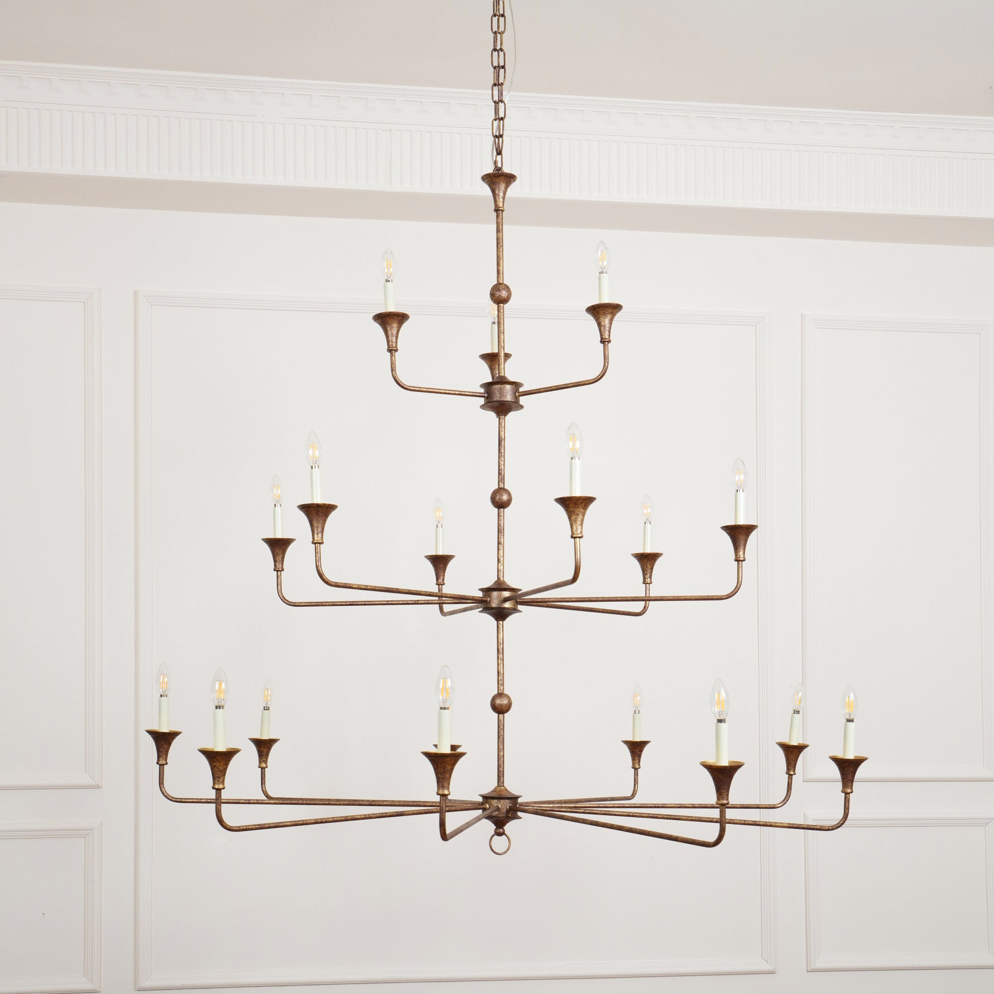 Wisp Grande Vintage Industrial Bronze Chandelier