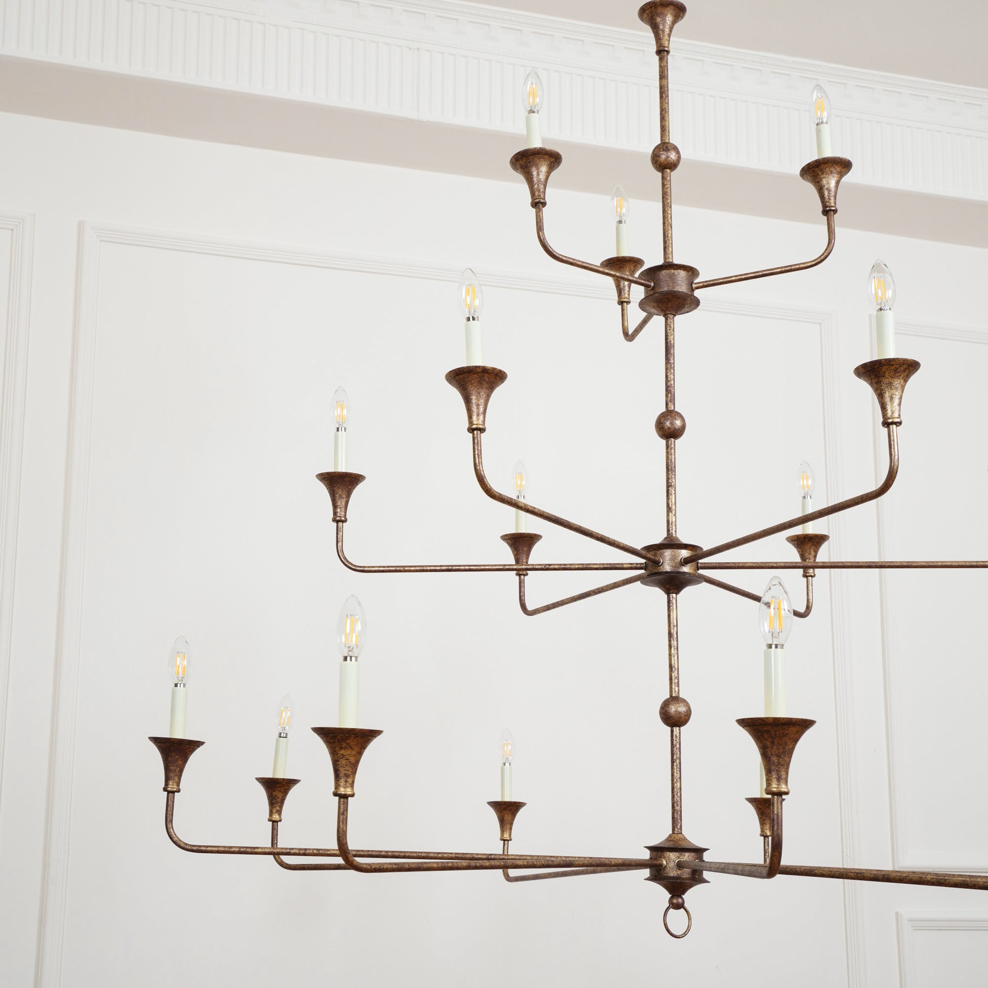 Wisp Grande Vintage Industrial Bronze Chandelier