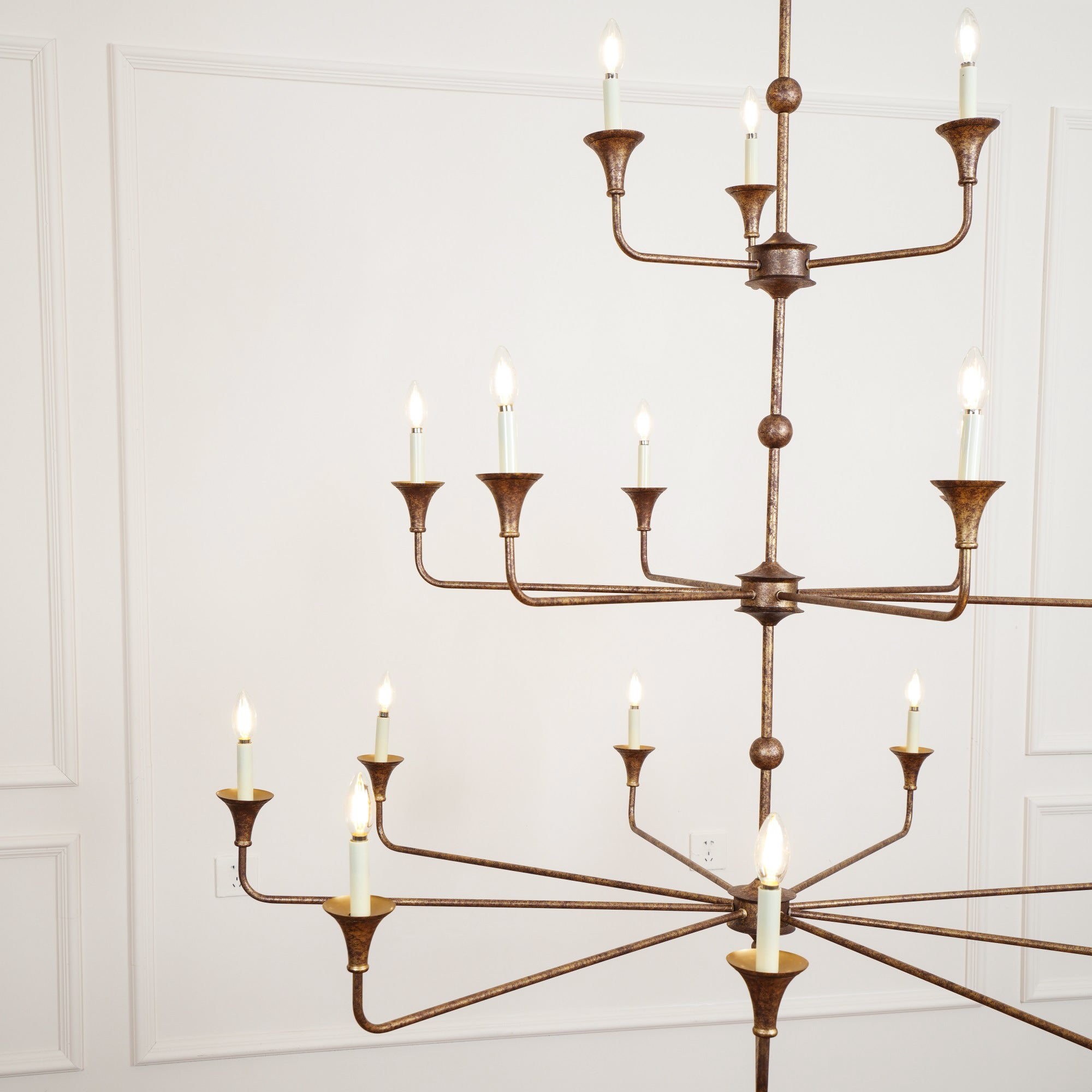 Wisp Grande Vintage Industrial Bronze Chandelier