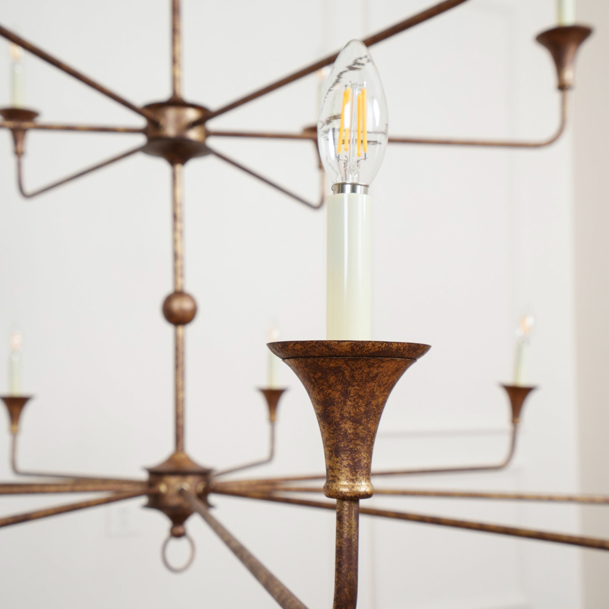 Wisp Grande Vintage Industrial Bronze Chandelier