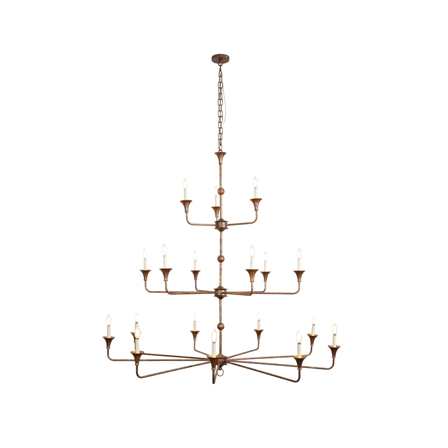 Wisp Grande Vintage Industrial Bronze Chandelier
