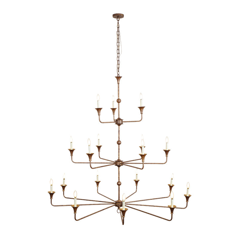 Wisp Grande Vintage Industrial Bronze Chandelier
