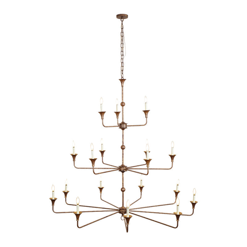 Wisp Grande Vintage Industrial Bronze Chandelier