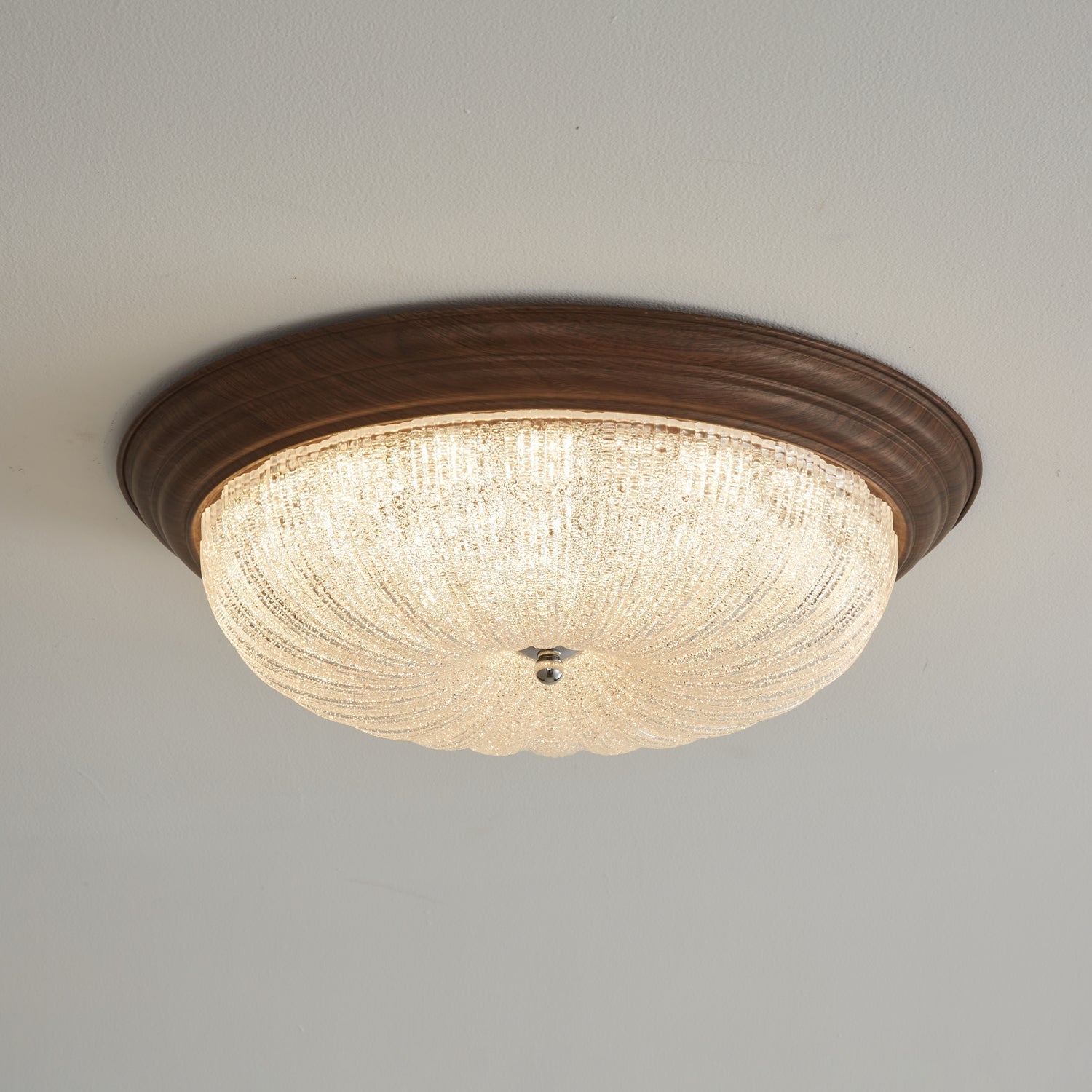 Tacell Premium Elegance Walnut Glass Ceiling Light