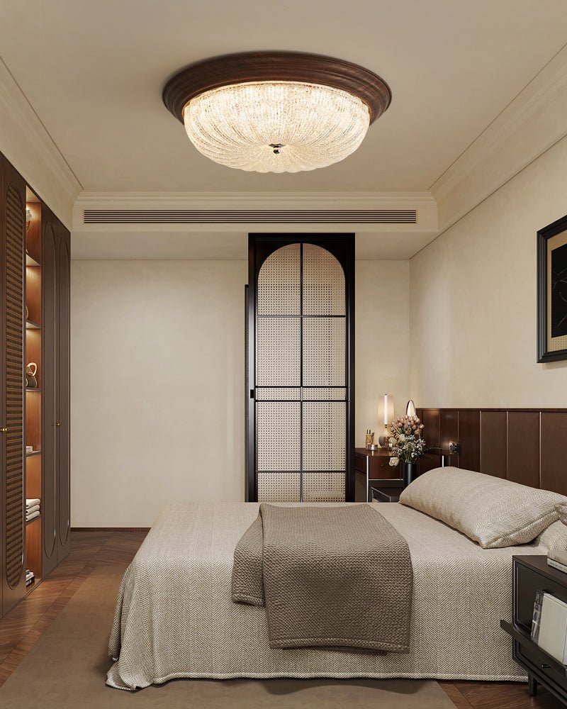 Tacell Premium Elegance Walnut Glass Ceiling Light