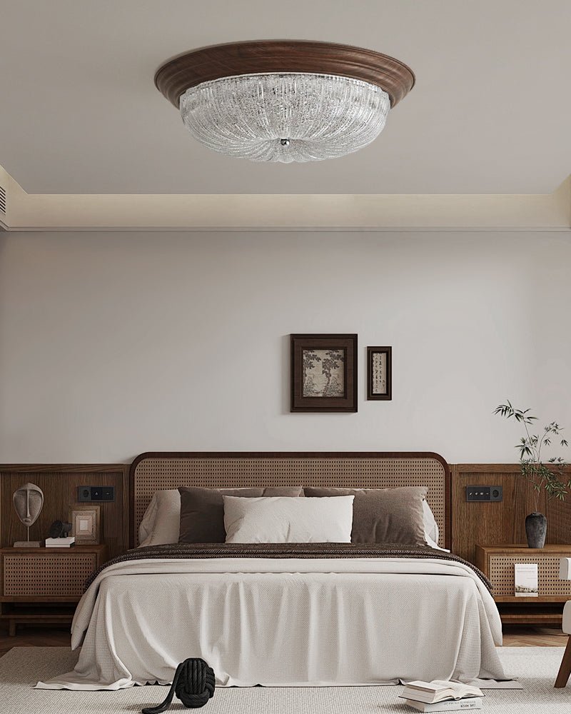 Tacell Premium Elegance Walnut Glass Ceiling Light