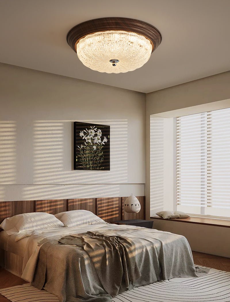 Tacell Premium Elegance Walnut Glass Ceiling Light