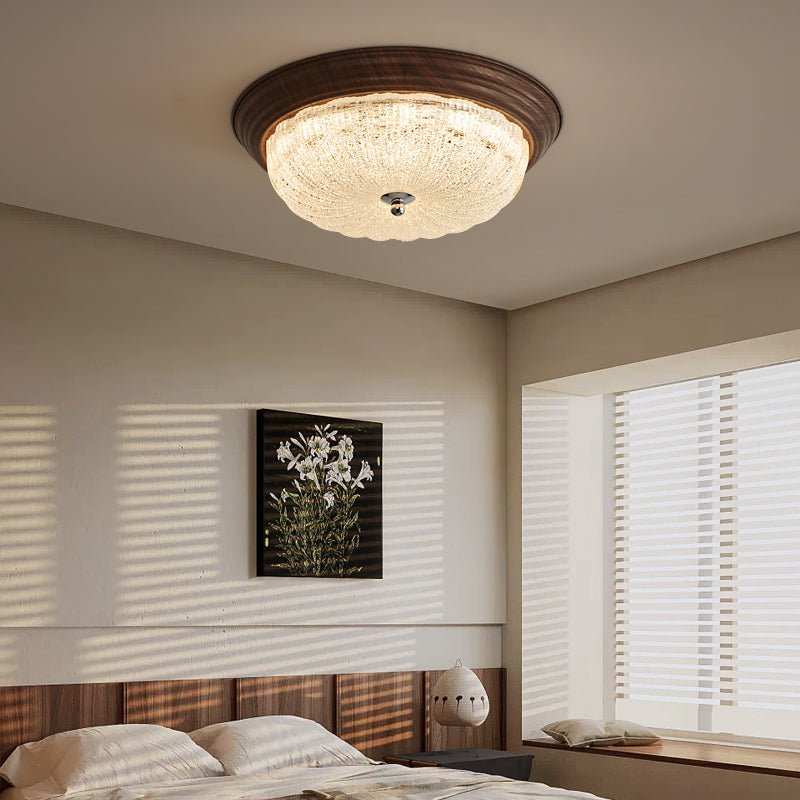 Tacell Premium Elegance Walnut Glass Ceiling Light
