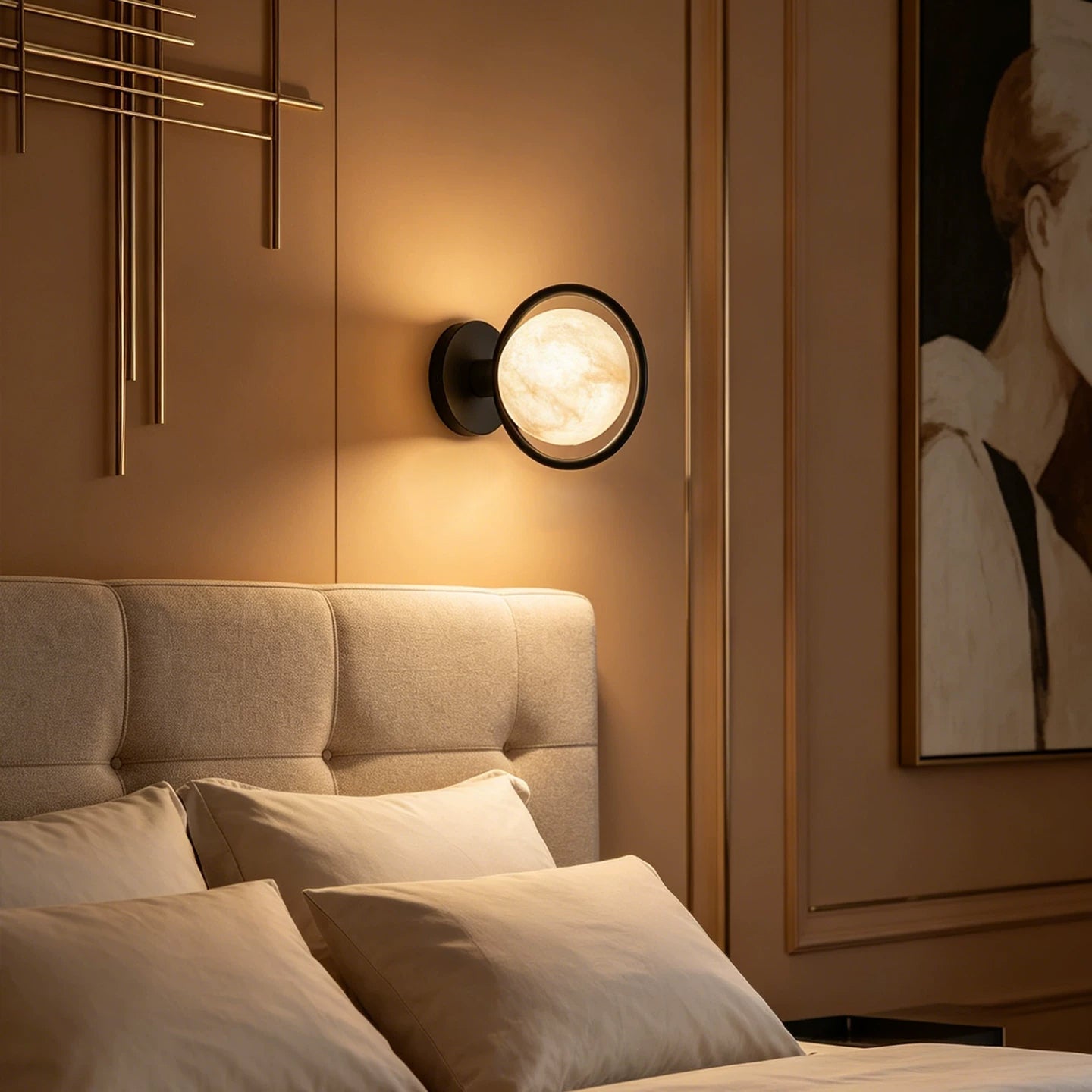 Alberira Ring Alabaster Wall Lamp