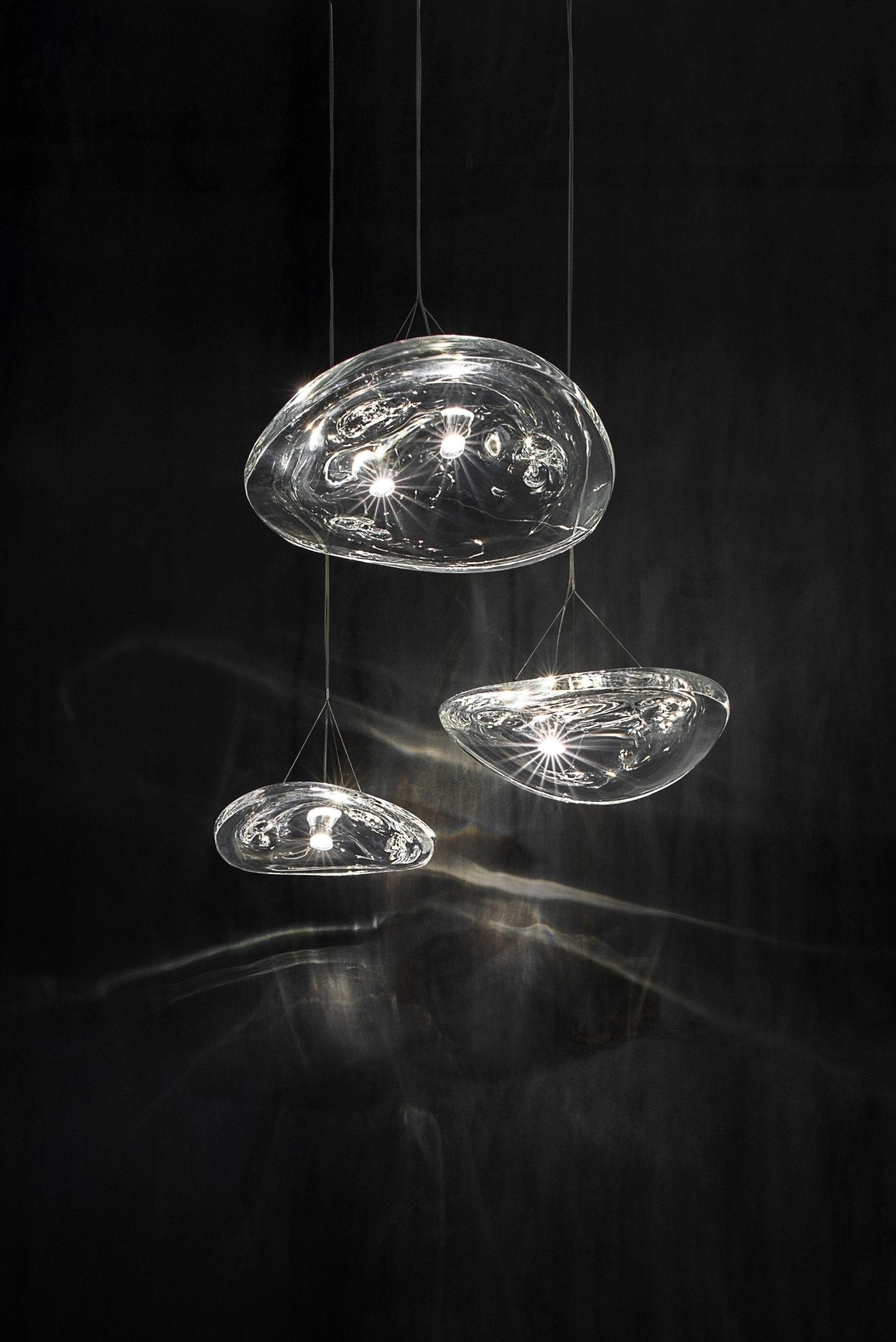 Glacial Float Cascade Glass Chandelier