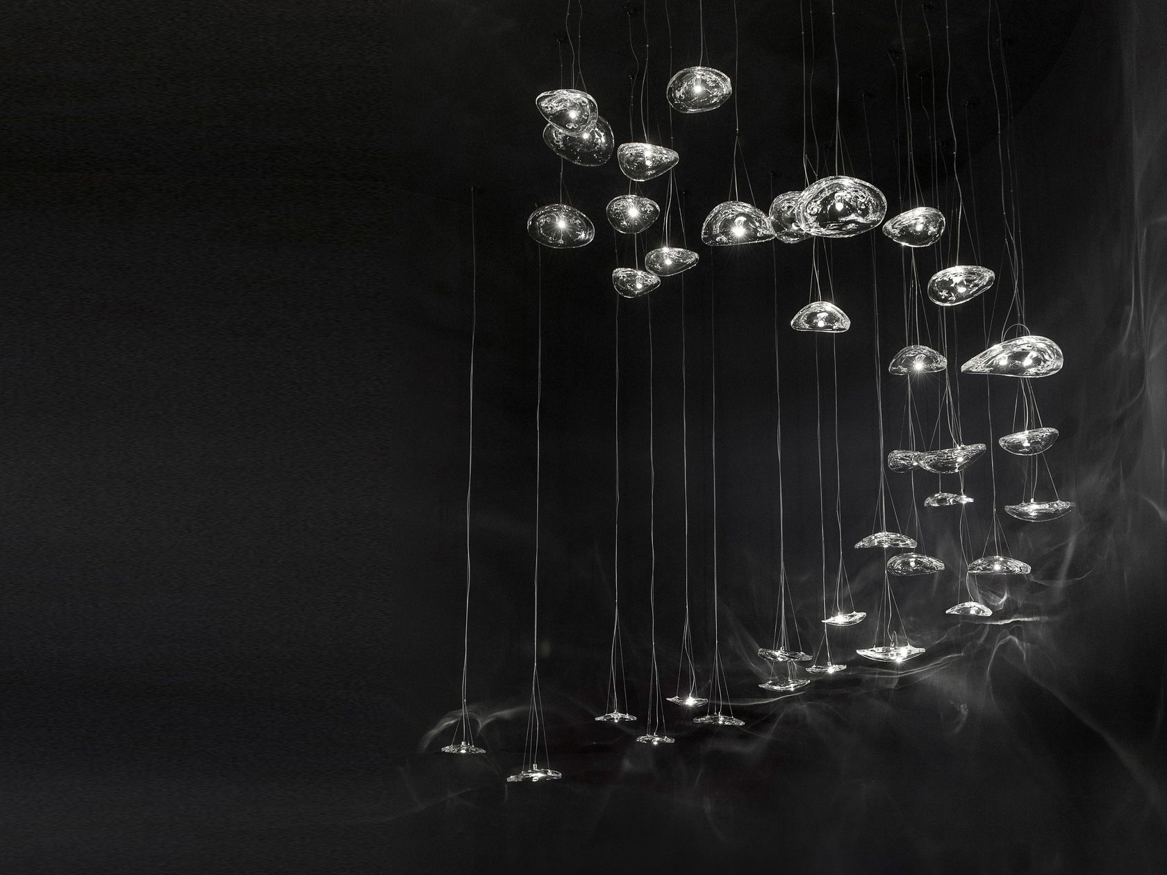 Glacial Float Cascade Glass Chandelier