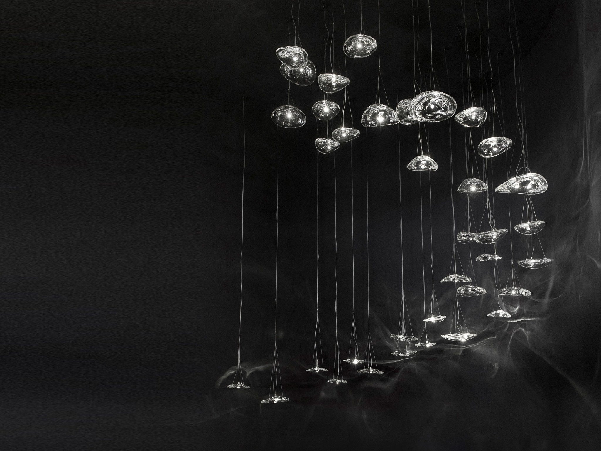 Glacial Float Cascade Glass Chandelier