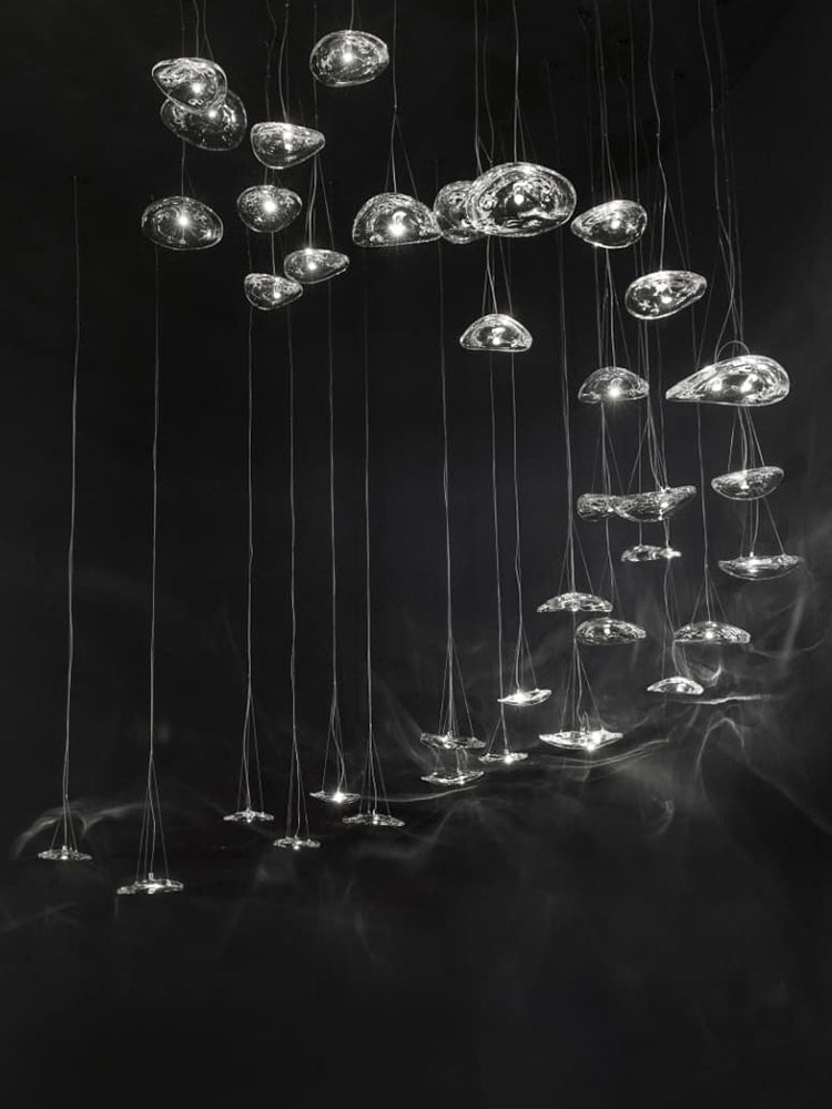 Glacial Float Cascade Glass Chandelier