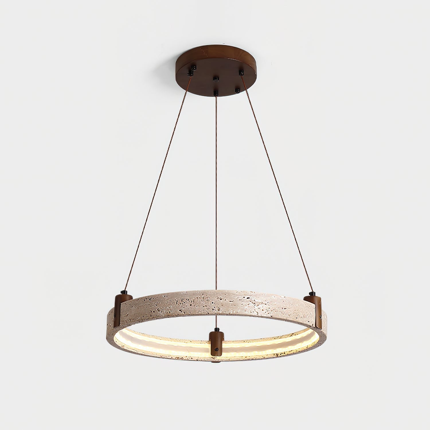 Celestial Orbit Travertine Ring Chandelier