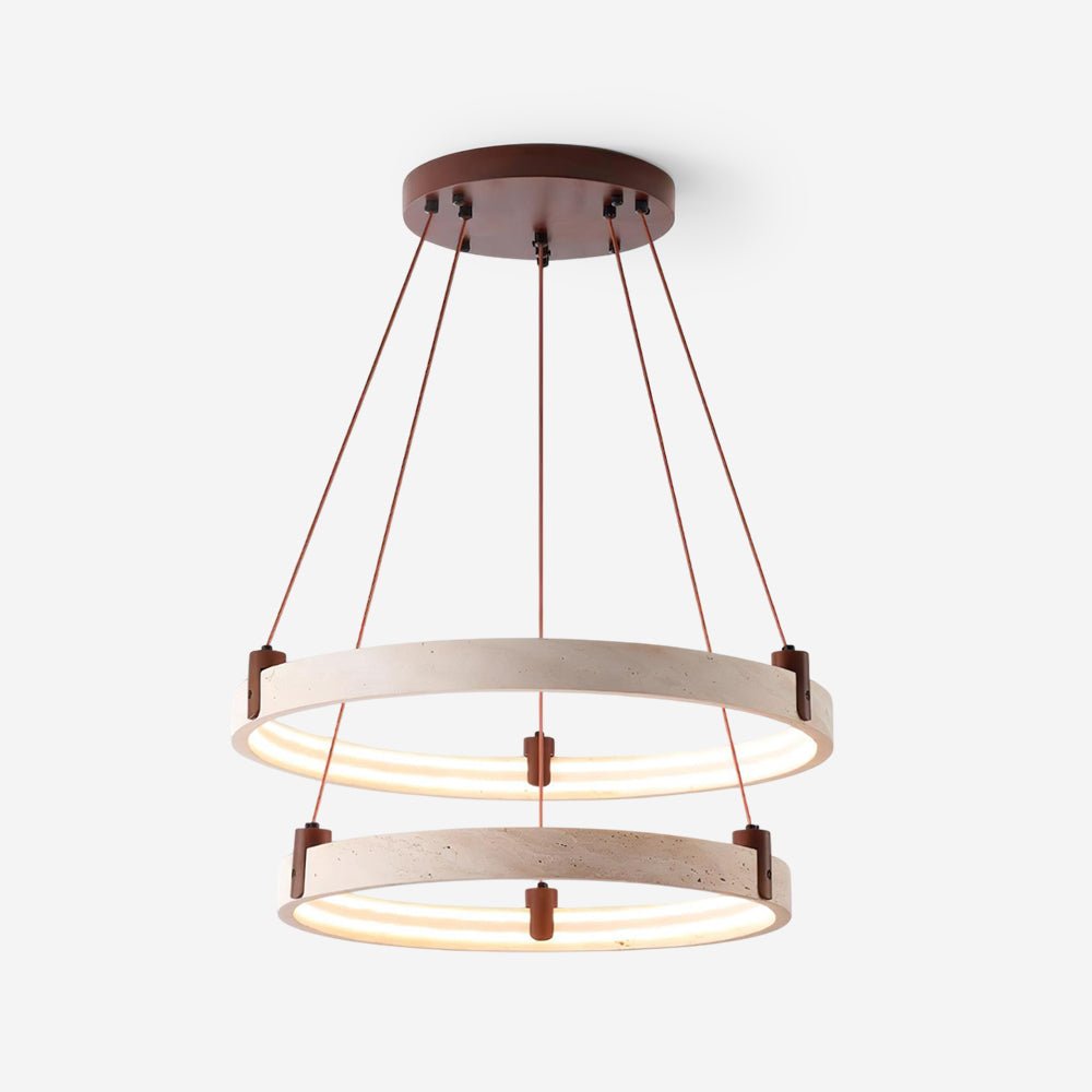 Celestial Orbit Travertine Ring Chandelier