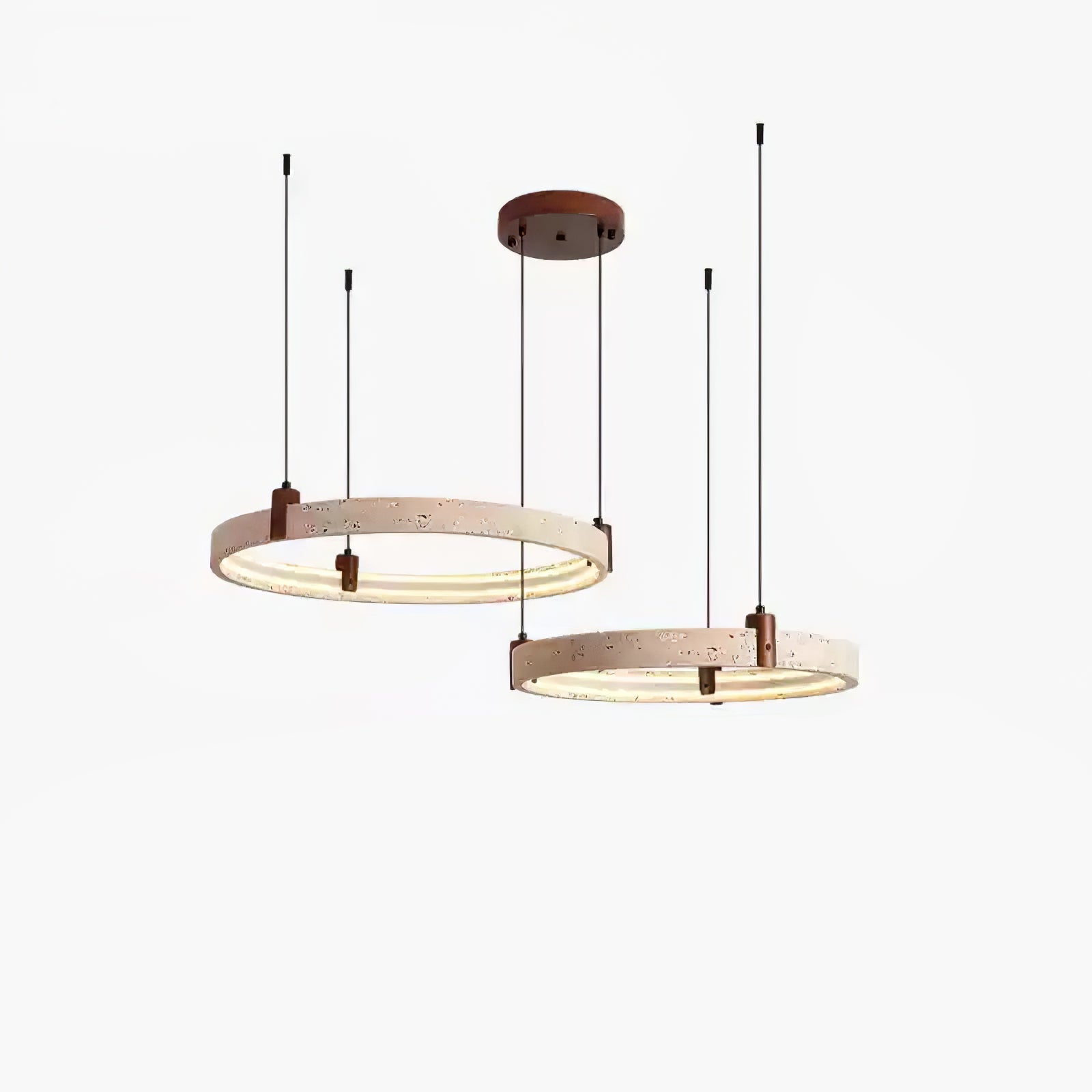 Celestial Orbit Travertine Ring Chandelier