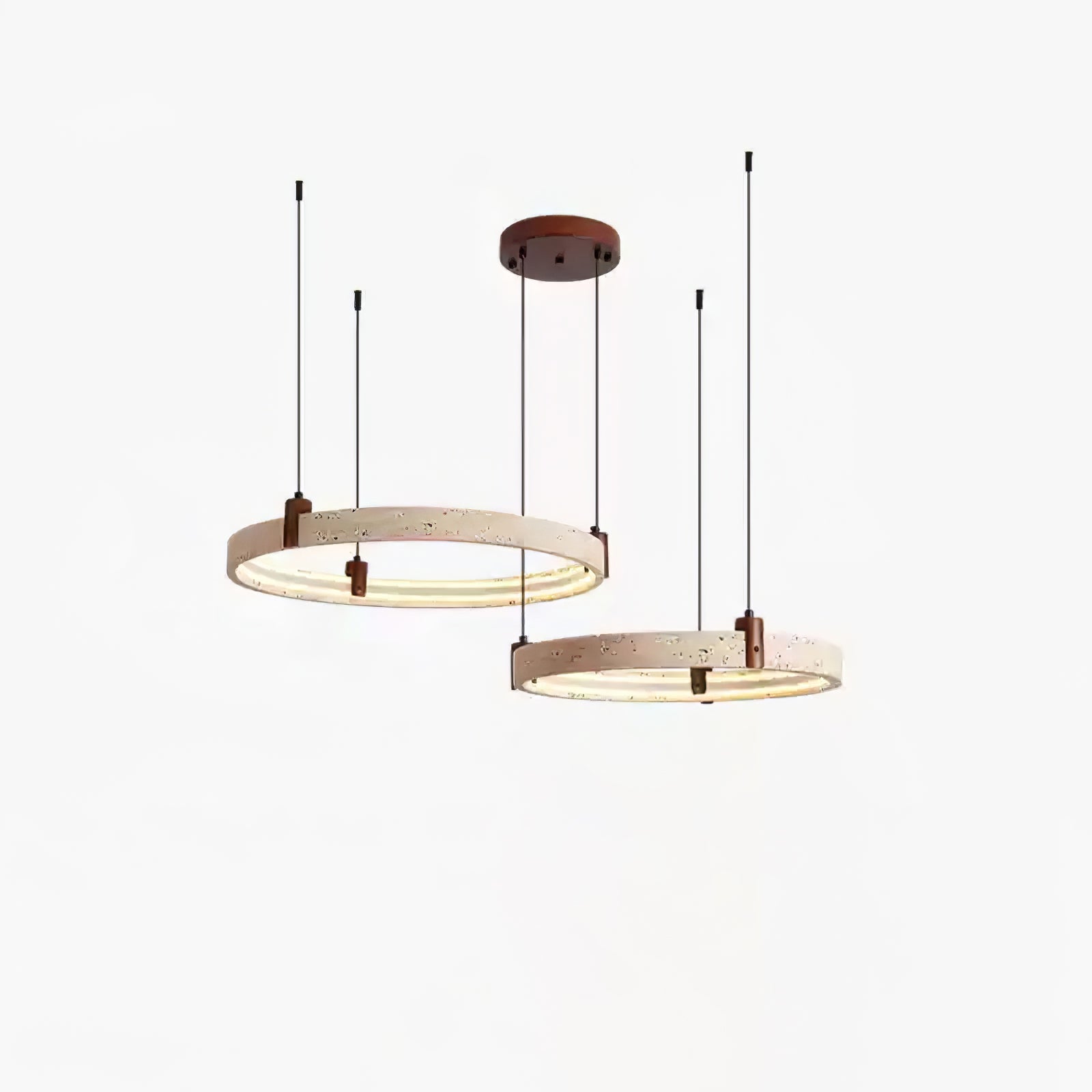 Celestial Orbit Travertine Ring Chandelier