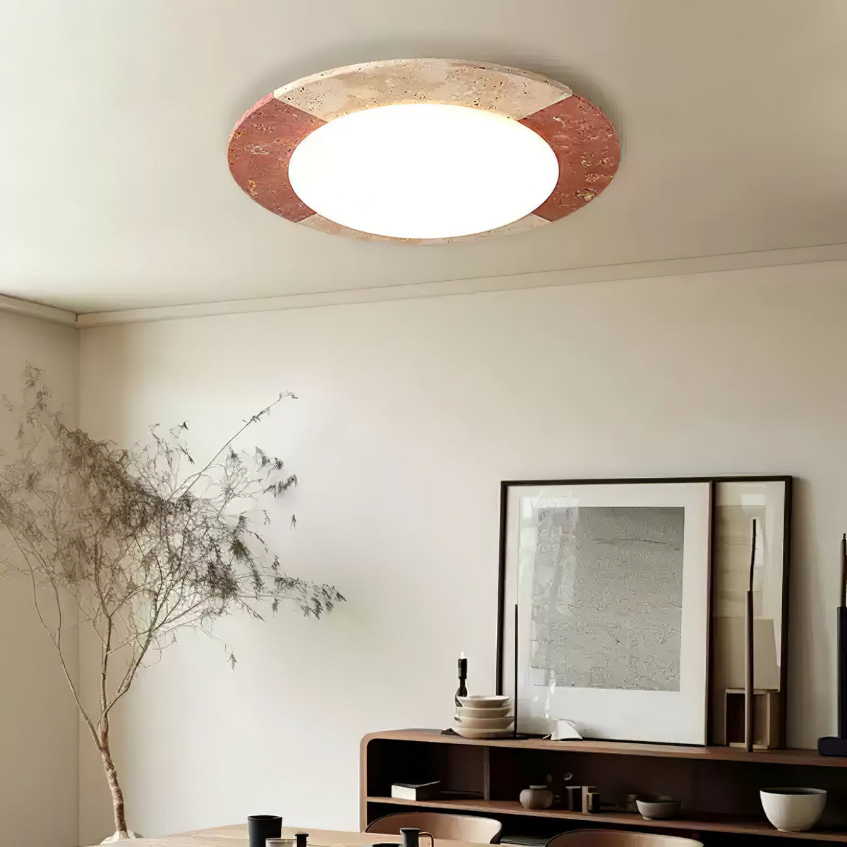 Zeraeos Travertine Ceiling Light