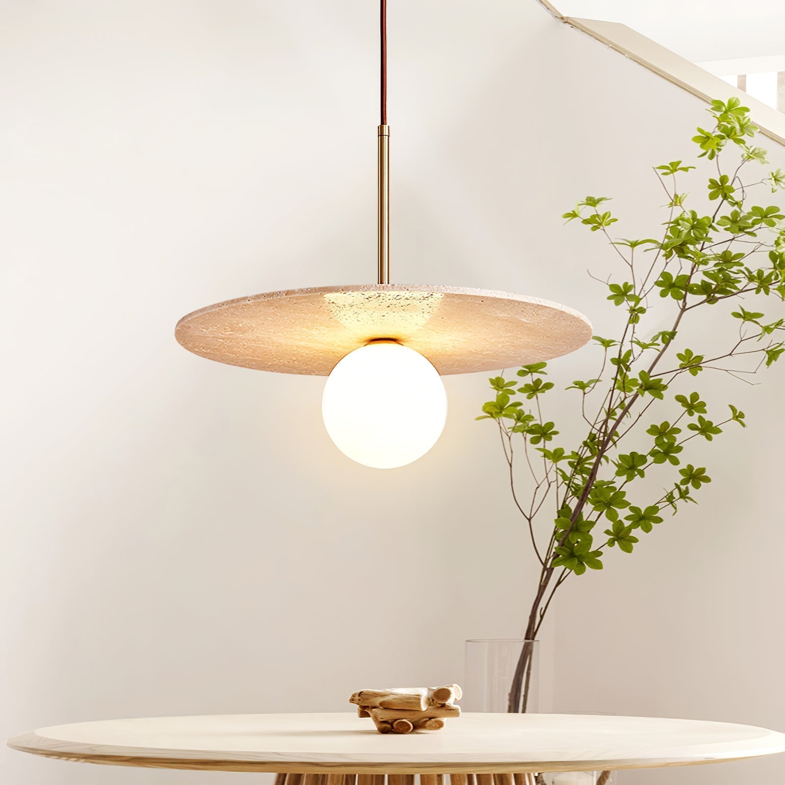 Noreielle Travertine Pendant Light