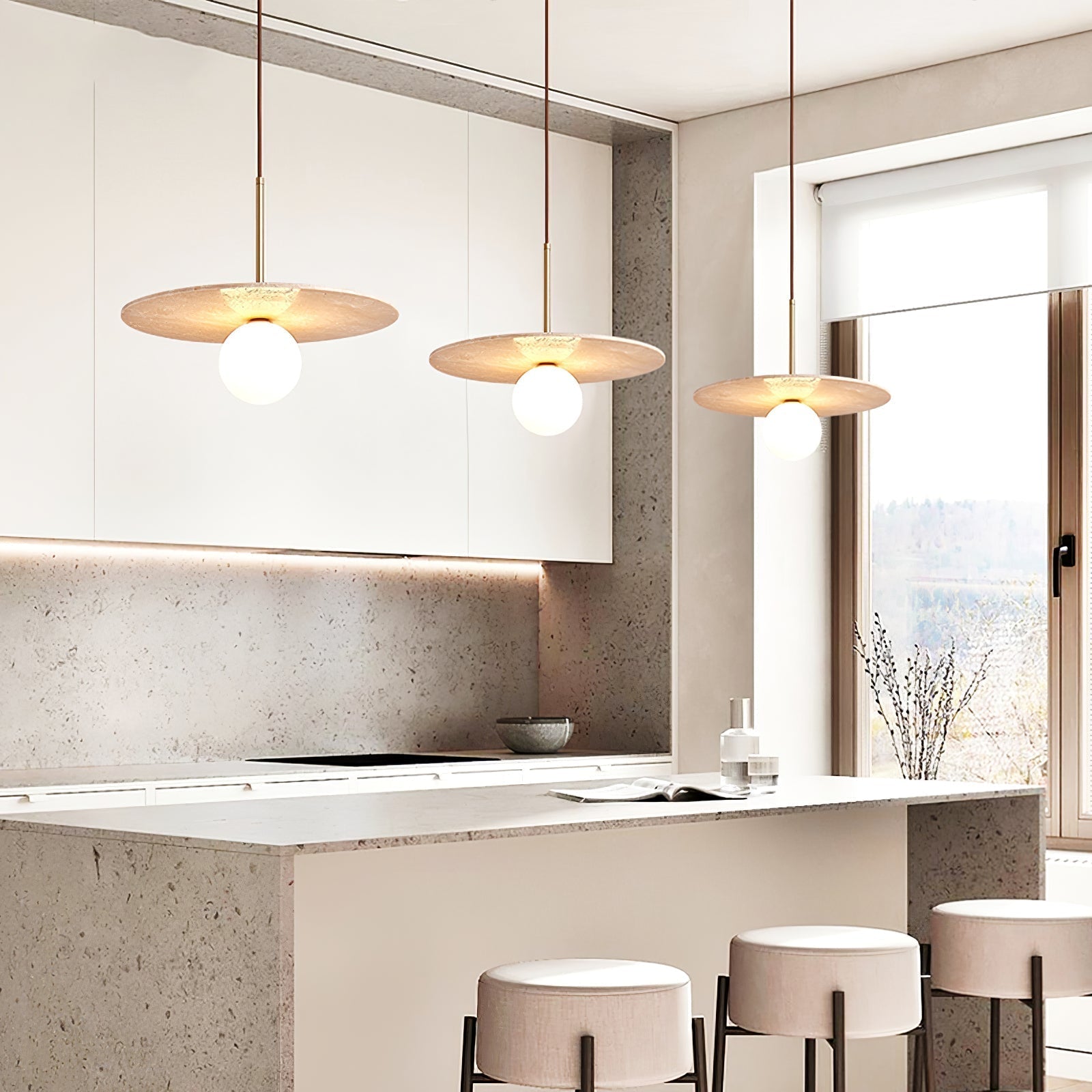 Noreielle Travertine Pendant Light