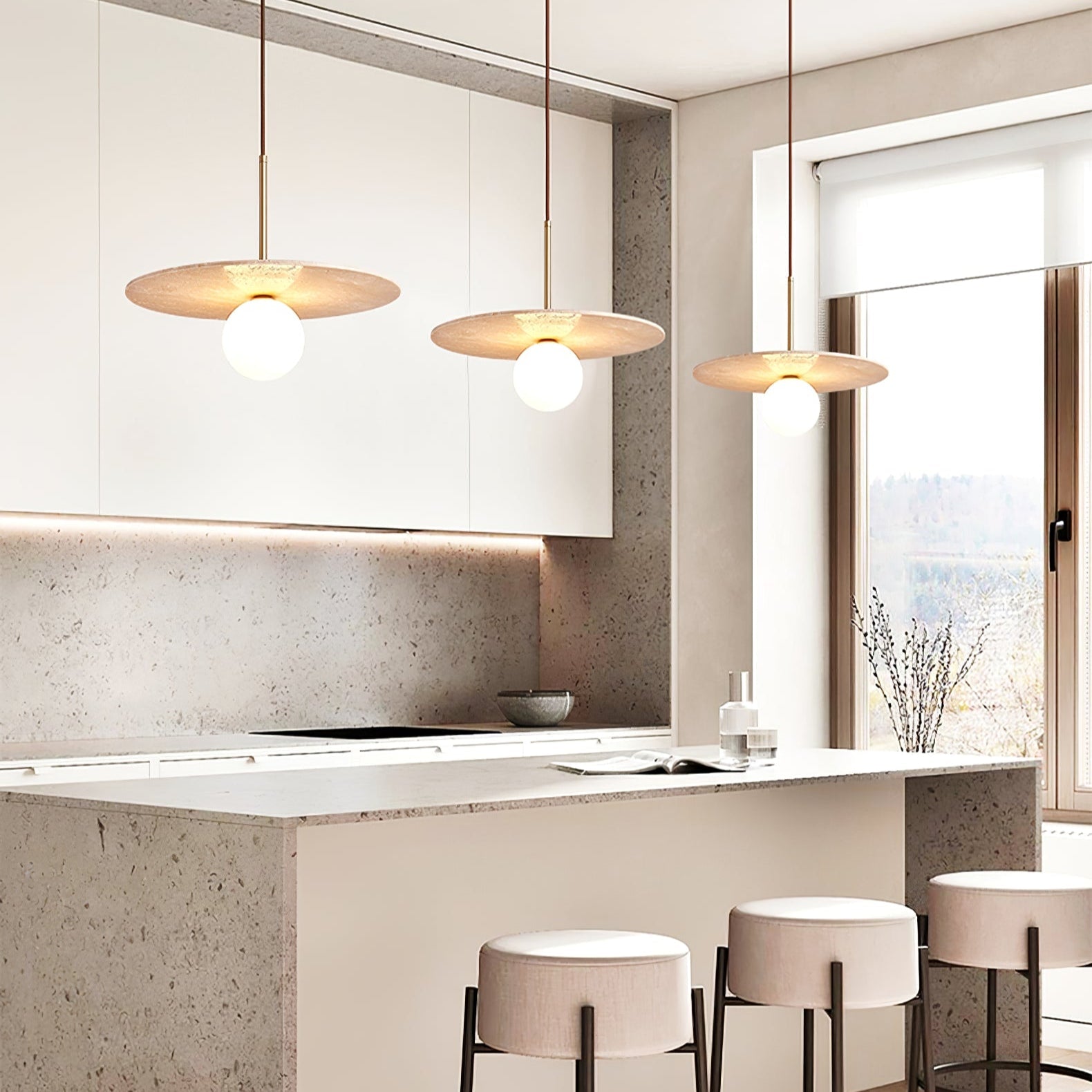 Noreielle Travertine Pendant Light