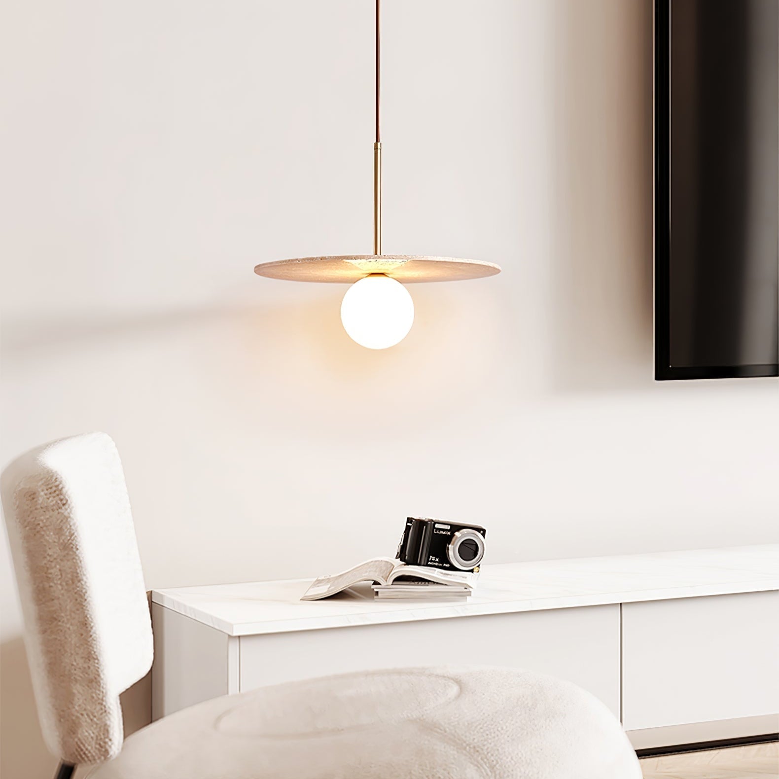 Noreielle Travertine Pendant Light