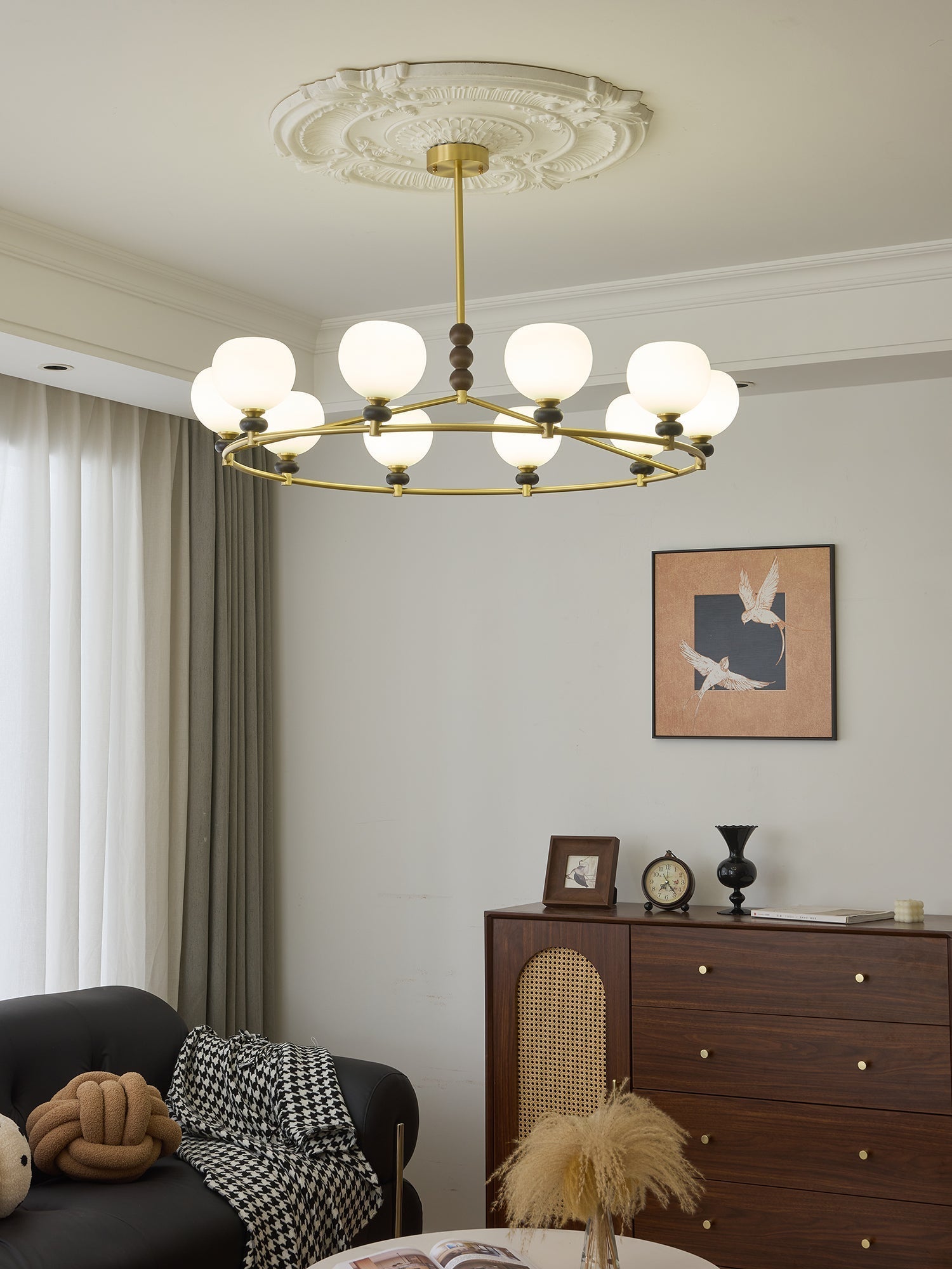 Nydoriel Premium Nordic Art Brass Wood Chandelier